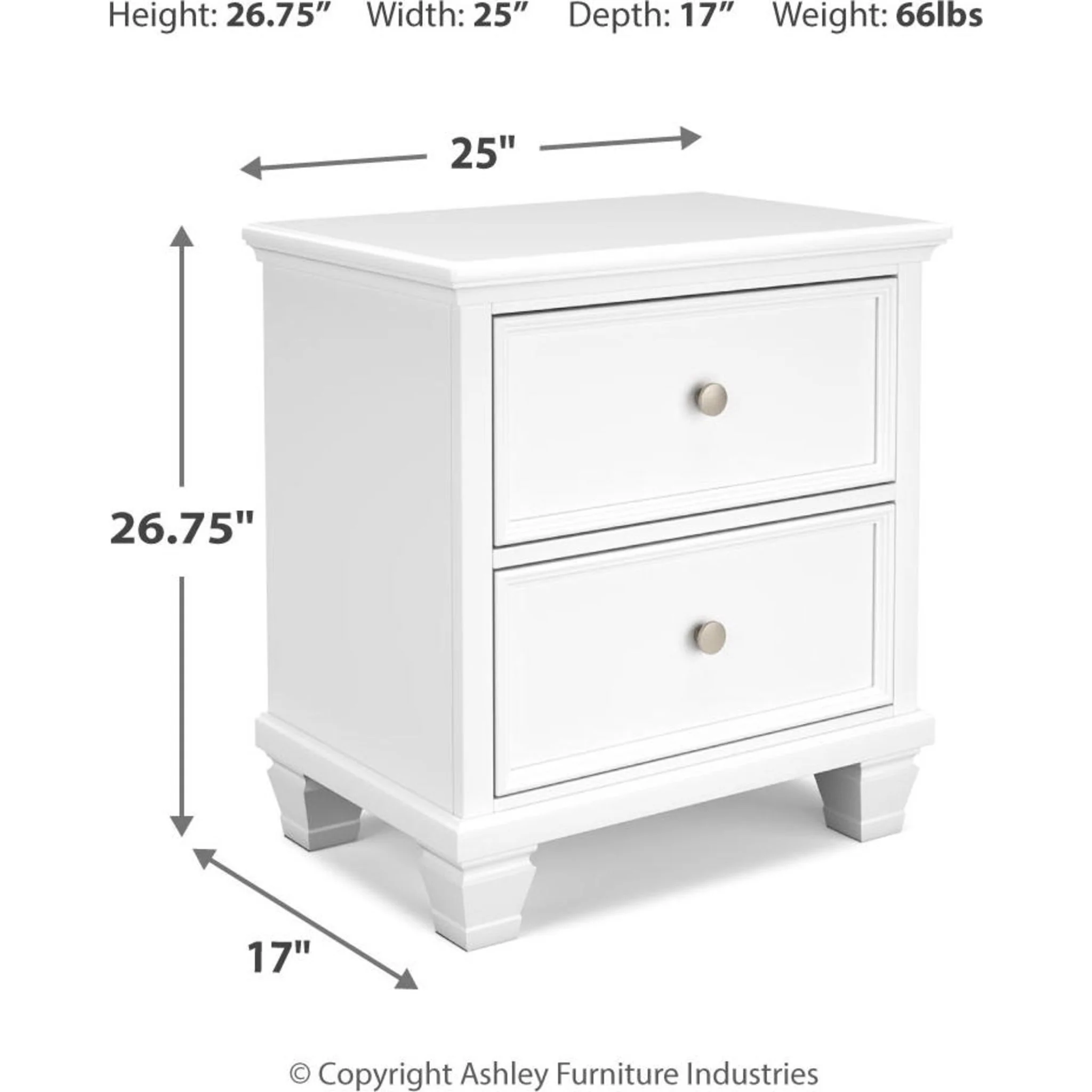 Fortman 6 Piece Panel Bedroom - White - Image 32