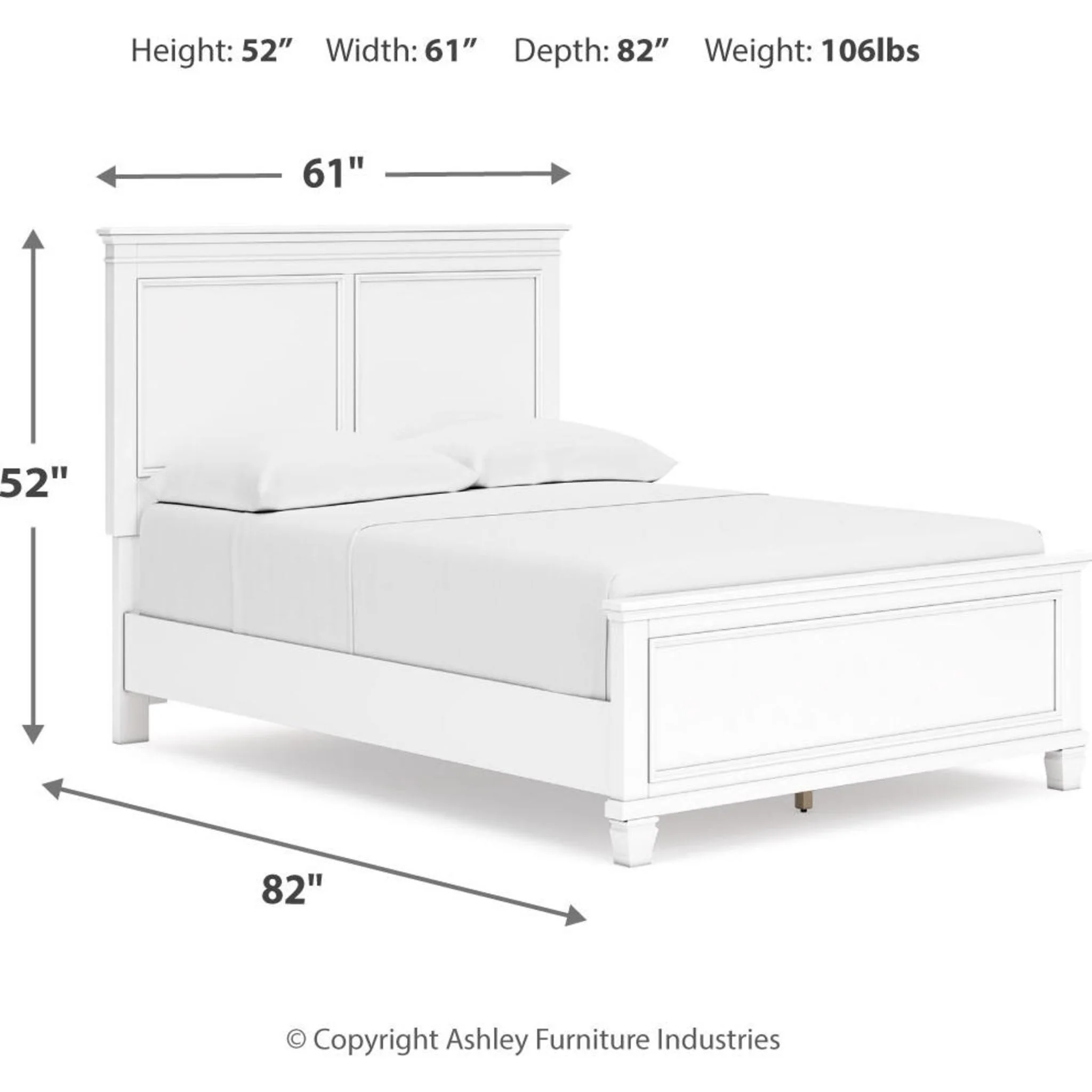 Fortman 6 Piece Panel Bedroom - White - Image 47
