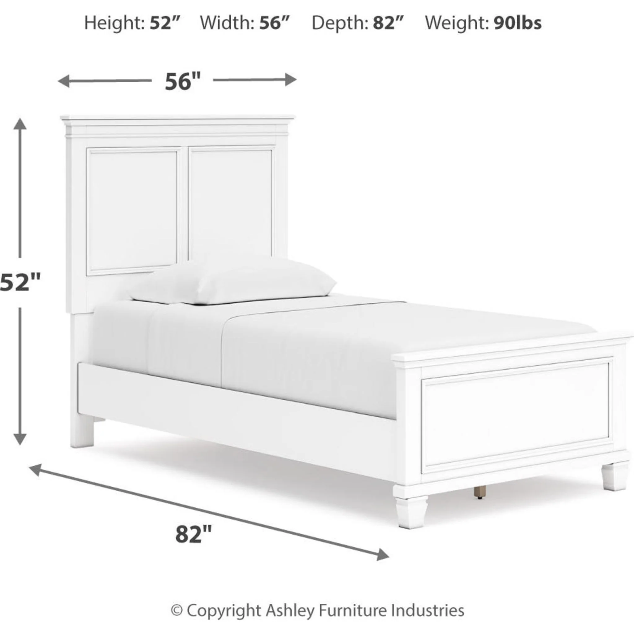 Fortman Panel Bed - White - Image 6