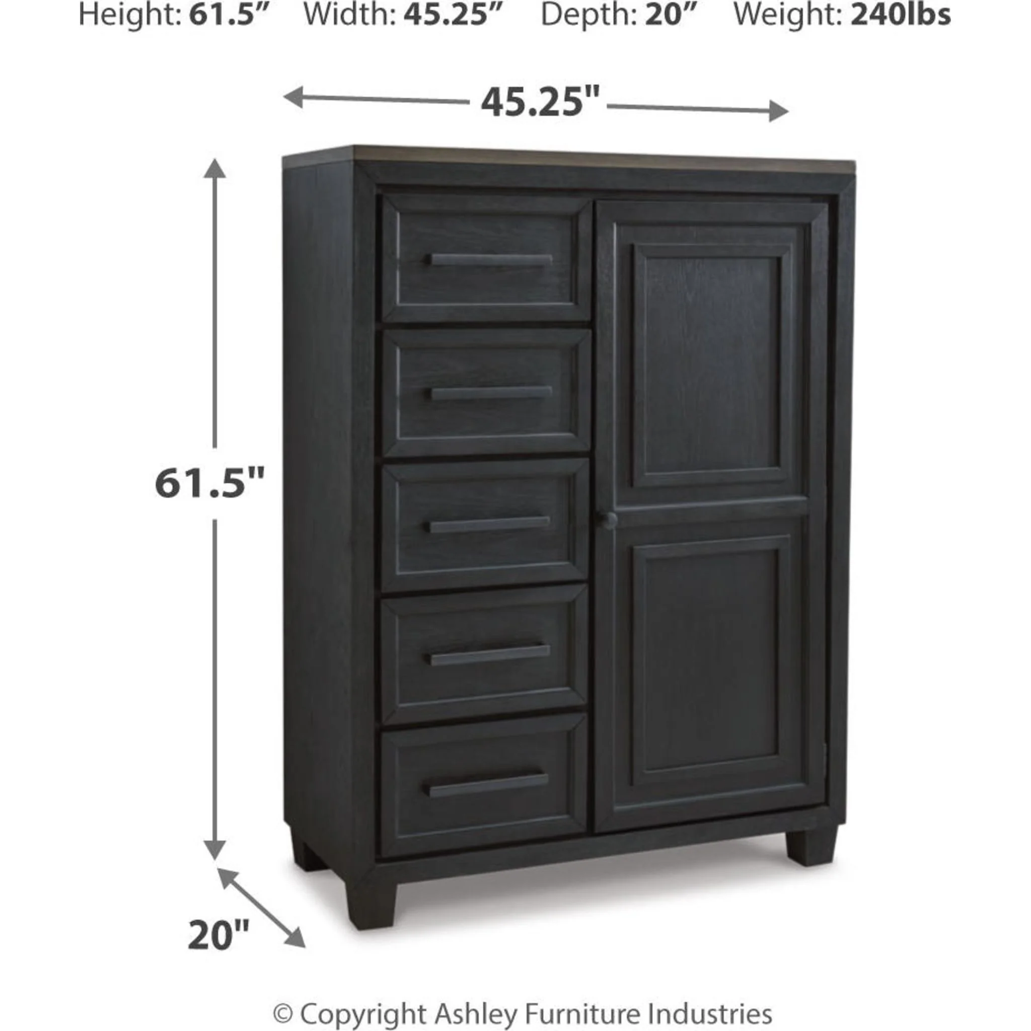 Foyland Door Chest - Black/Brown - Image 14