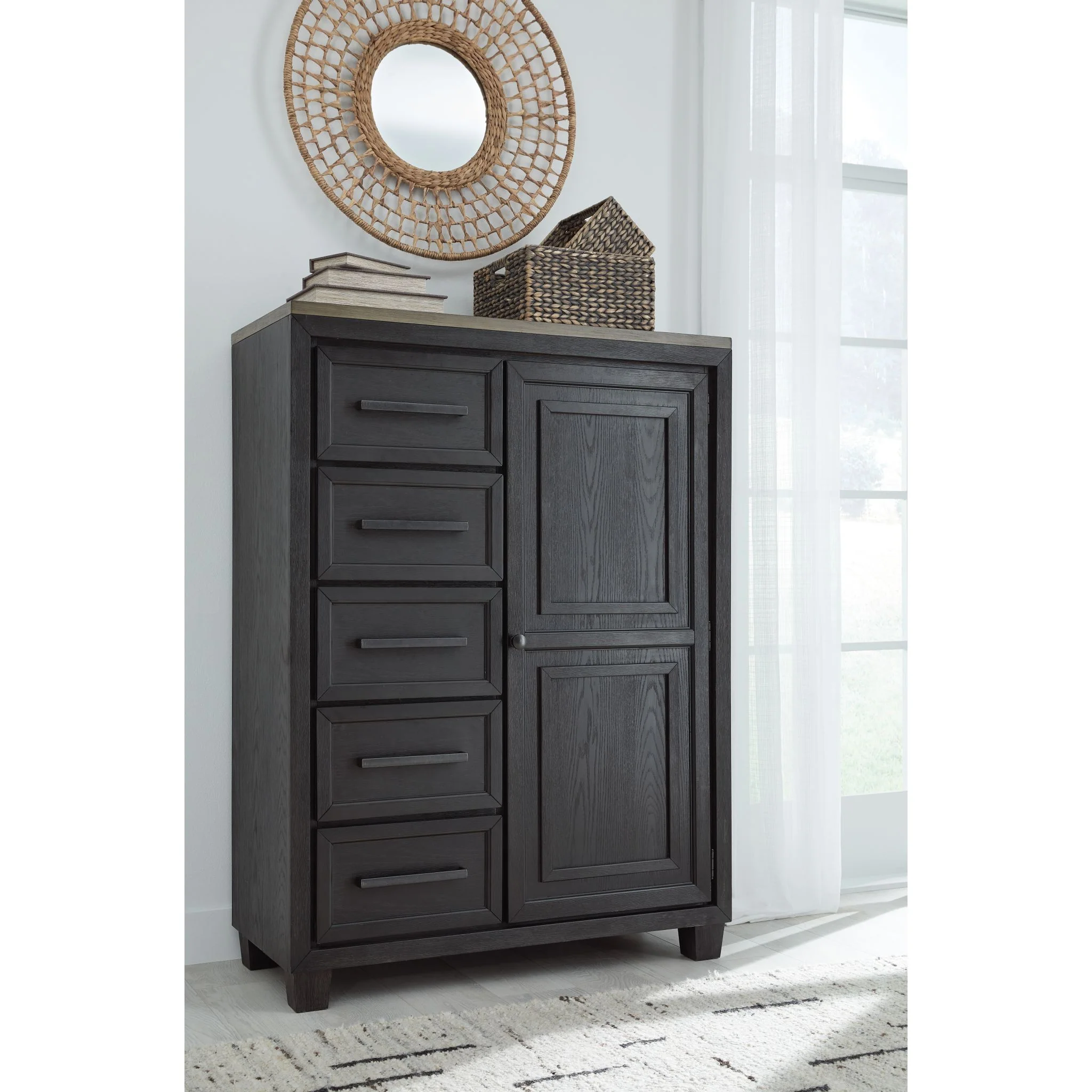 Foyland Door Chest - Black/Brown - Image 2
