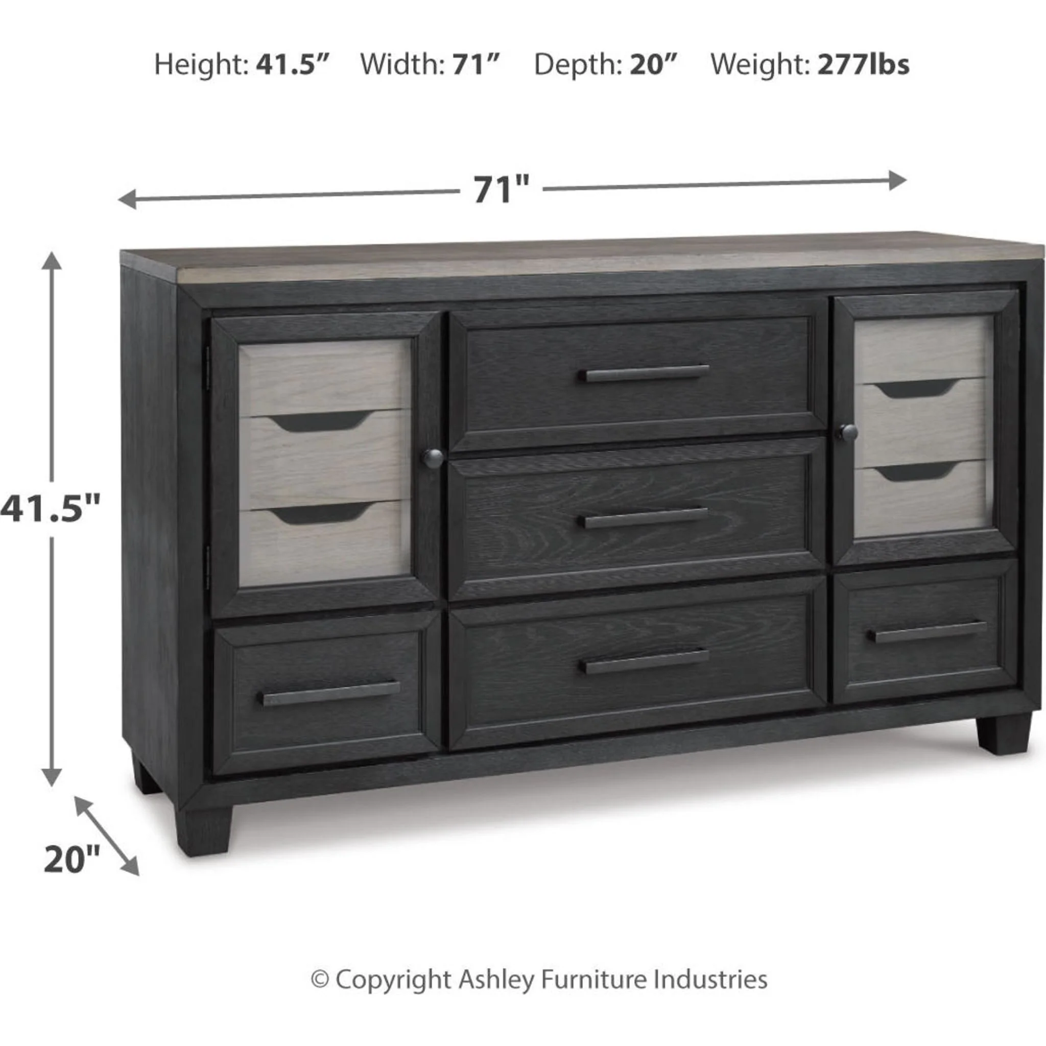 Foyland Dresser - Black/Brown - Image 14