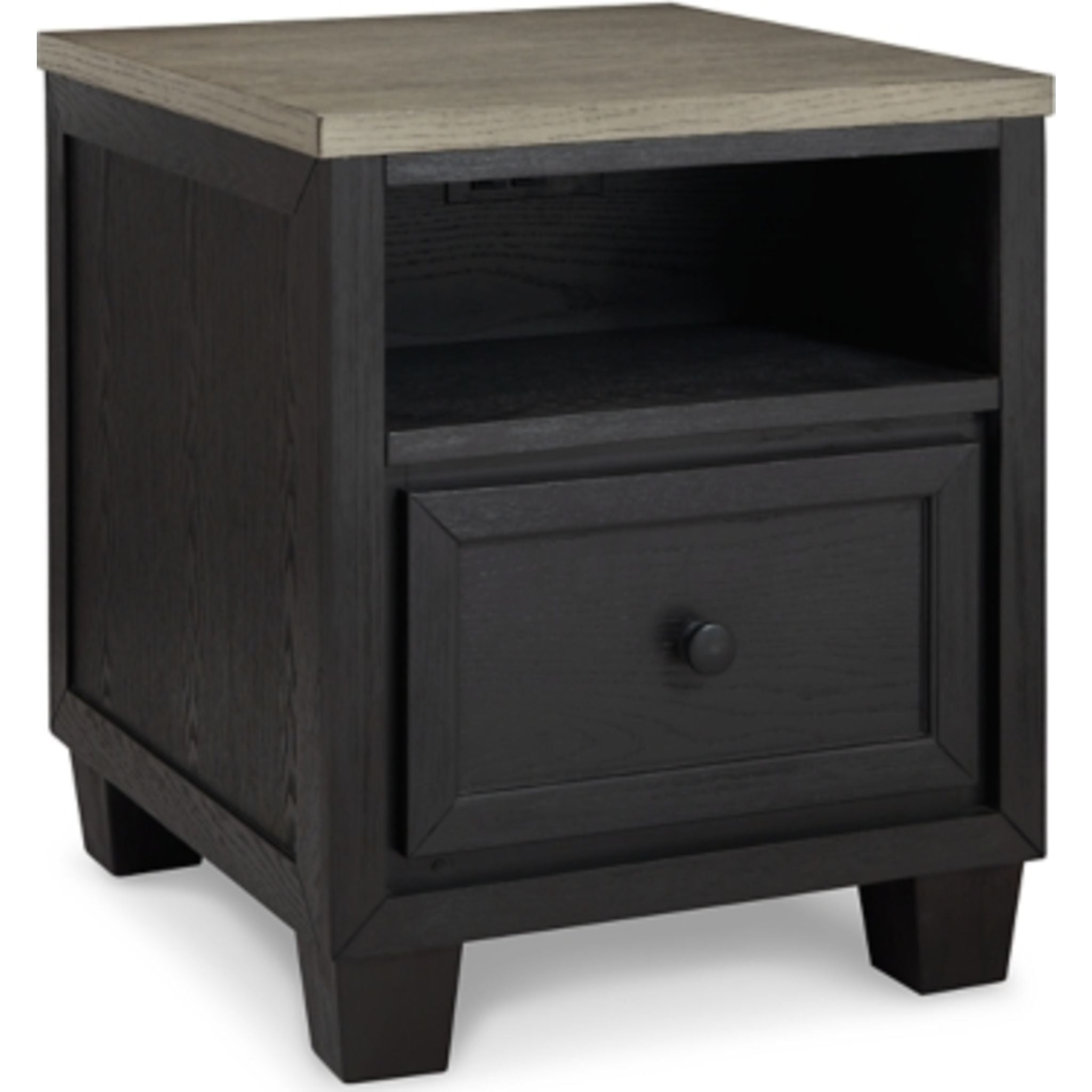 Foyland End Table - Black/Brown