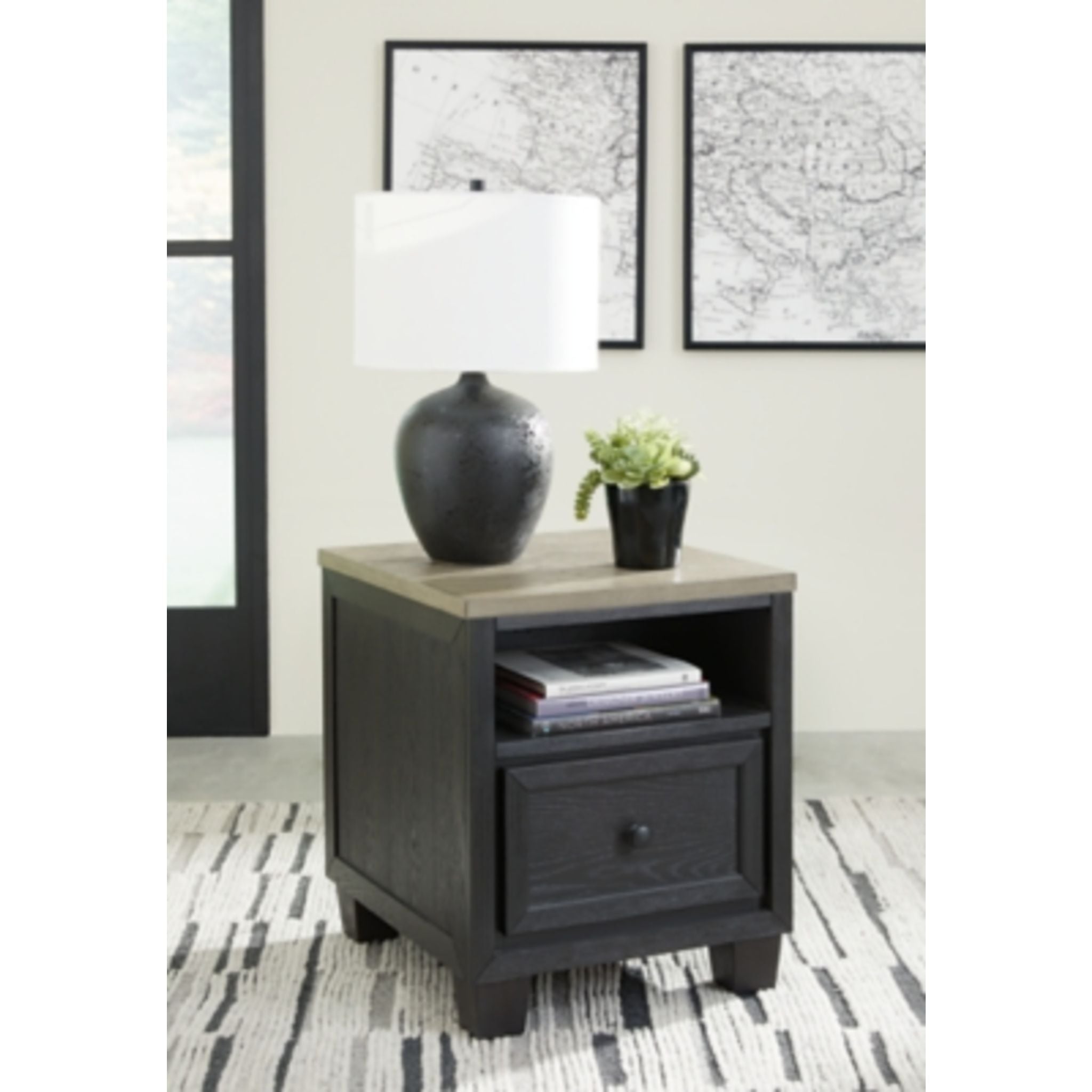Foyland End Table - Black/Brown - Image 2