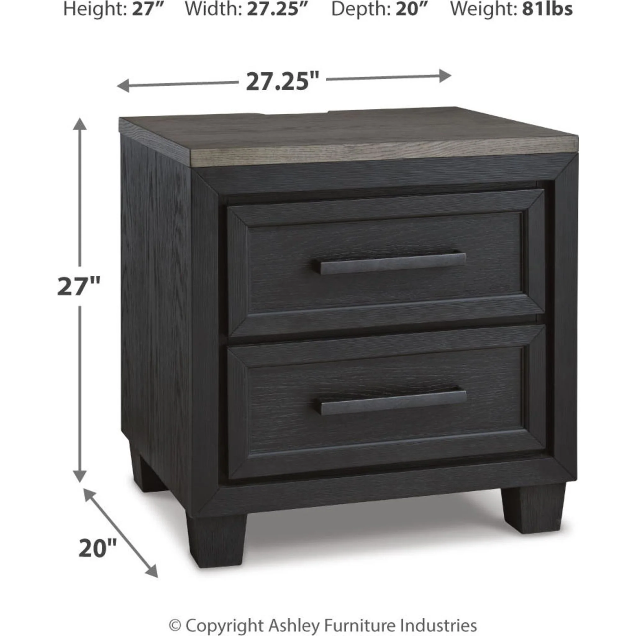 Foyland Nightstand - Black/Brown - Image 15