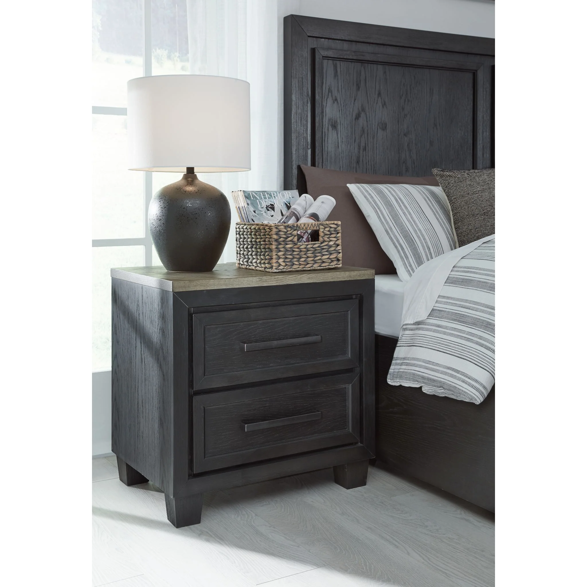 Foyland Nightstand - Black/Brown - Image 2