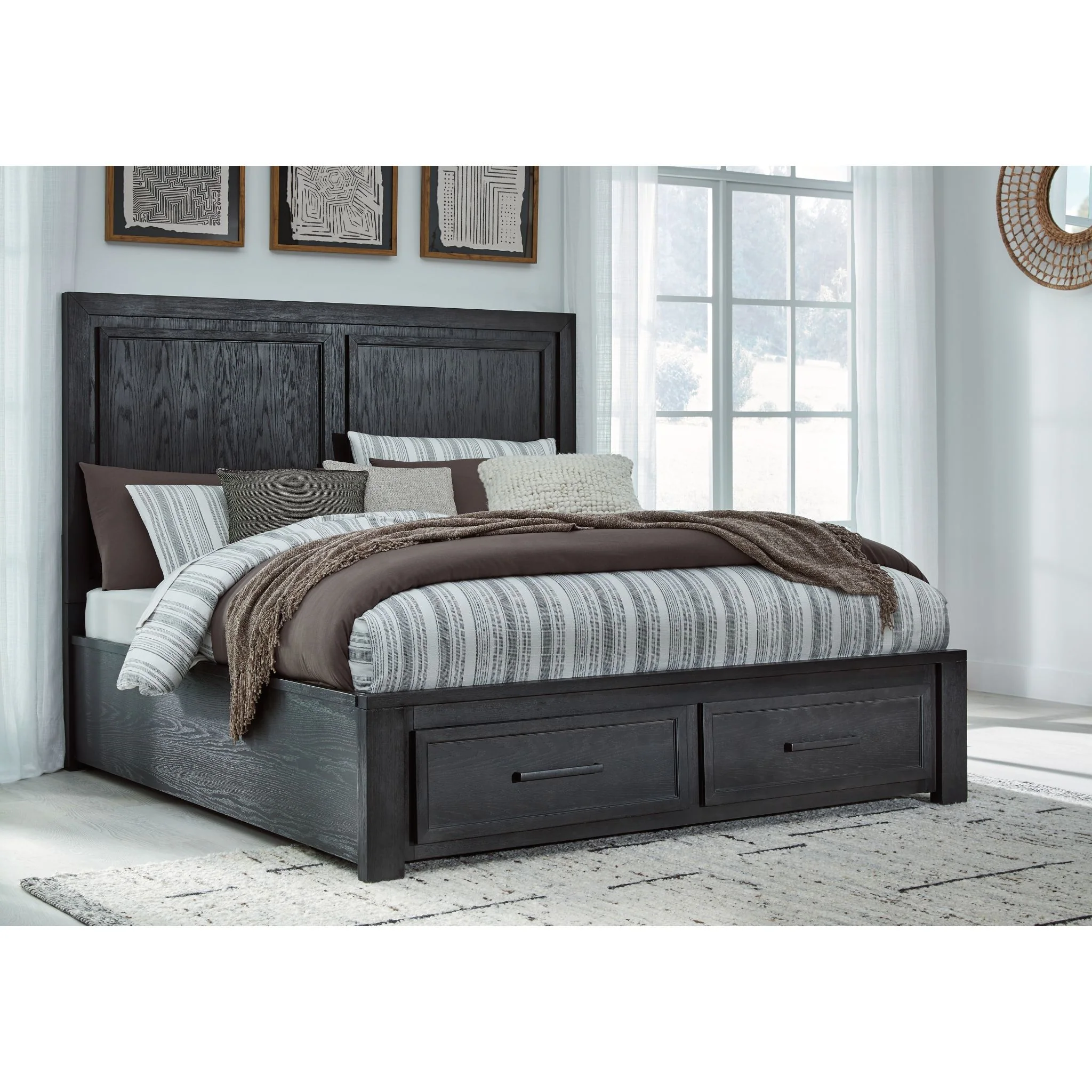 Foyland Queen Storage Bed - Black/Brown - Image 2