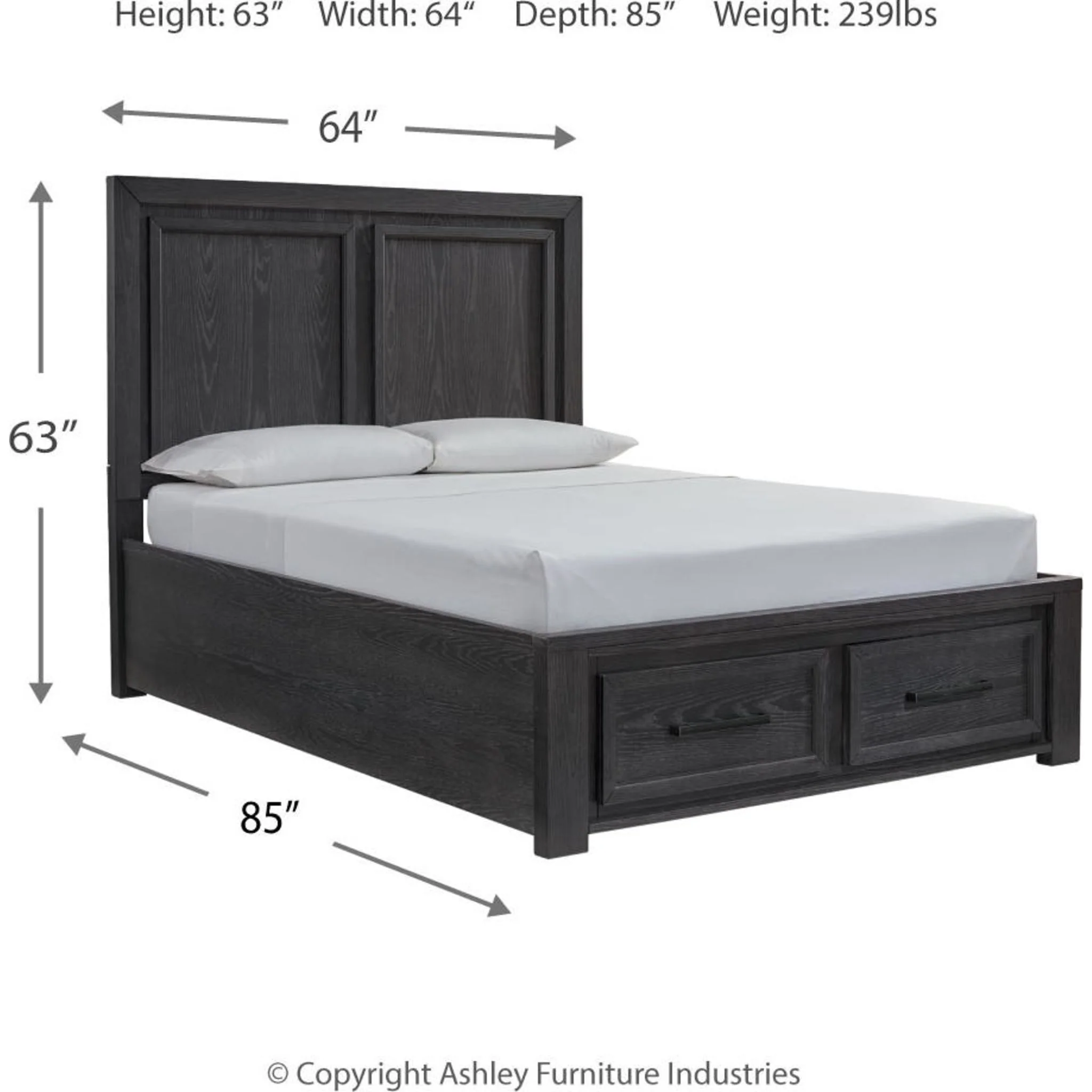 Foyland Queen Storage Bed - Black/Brown - Image 20