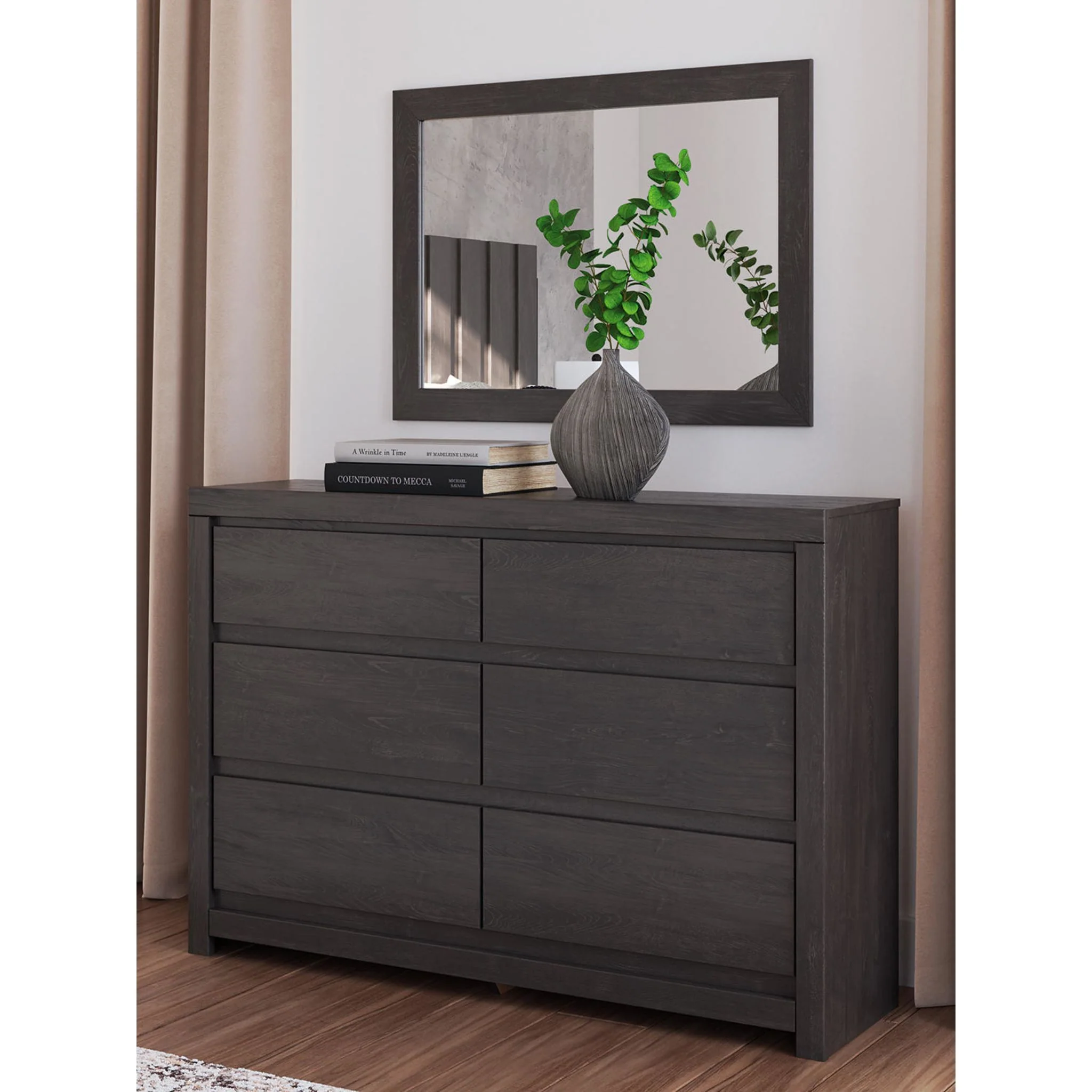 Fraluna 6 Piece King Panel Bedroom - Charcoal - Image 9