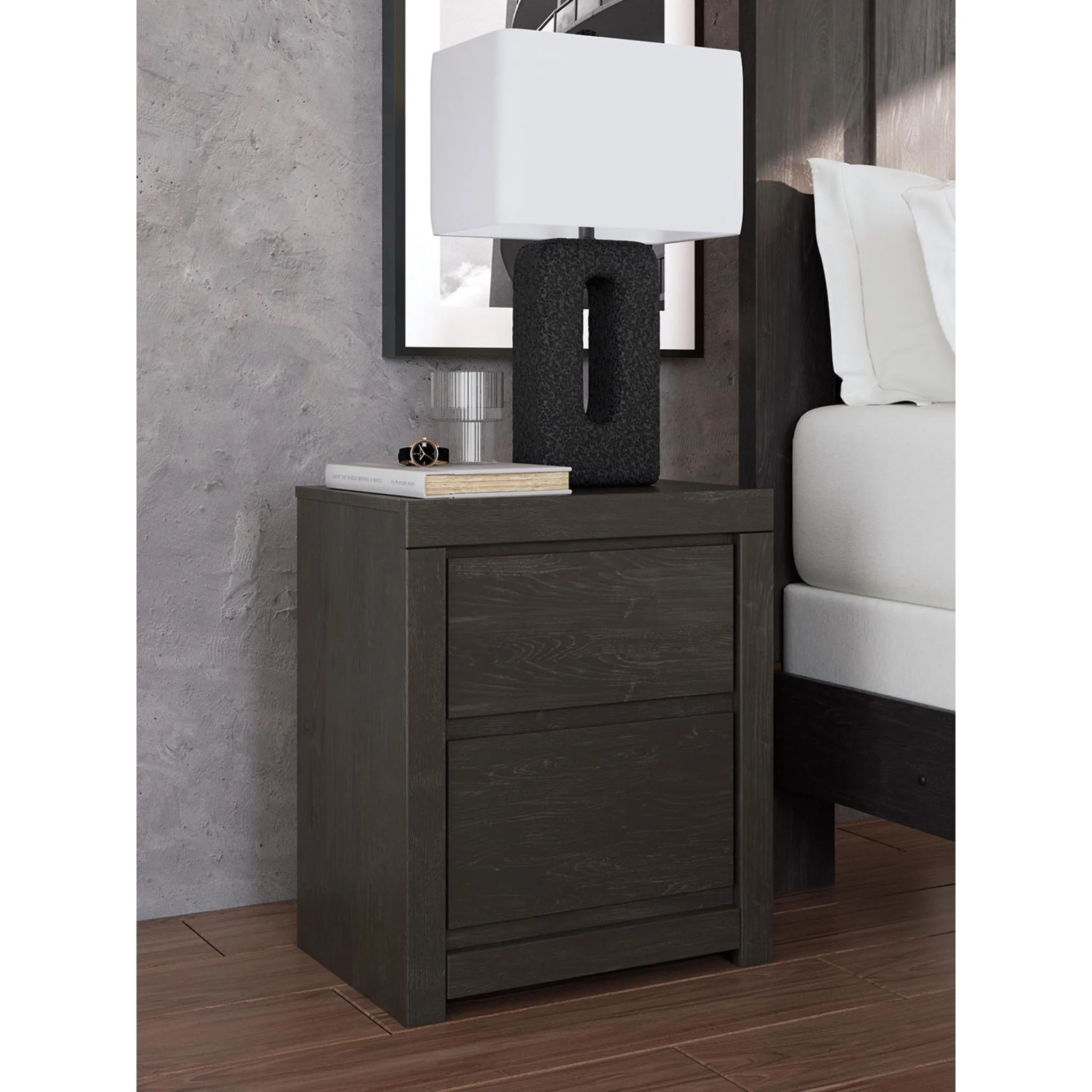 Fraluna Nightstand - Charcoal - Image 2