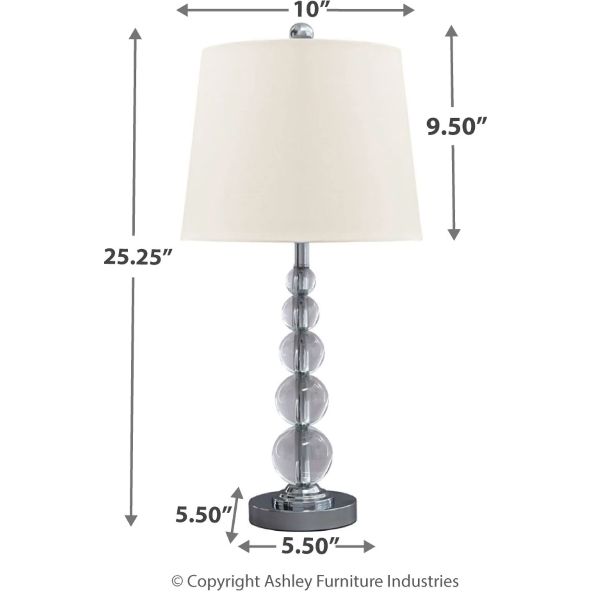 Francis Table Lamp Pair - Clear/Silver Finish 25.25" - Image 3