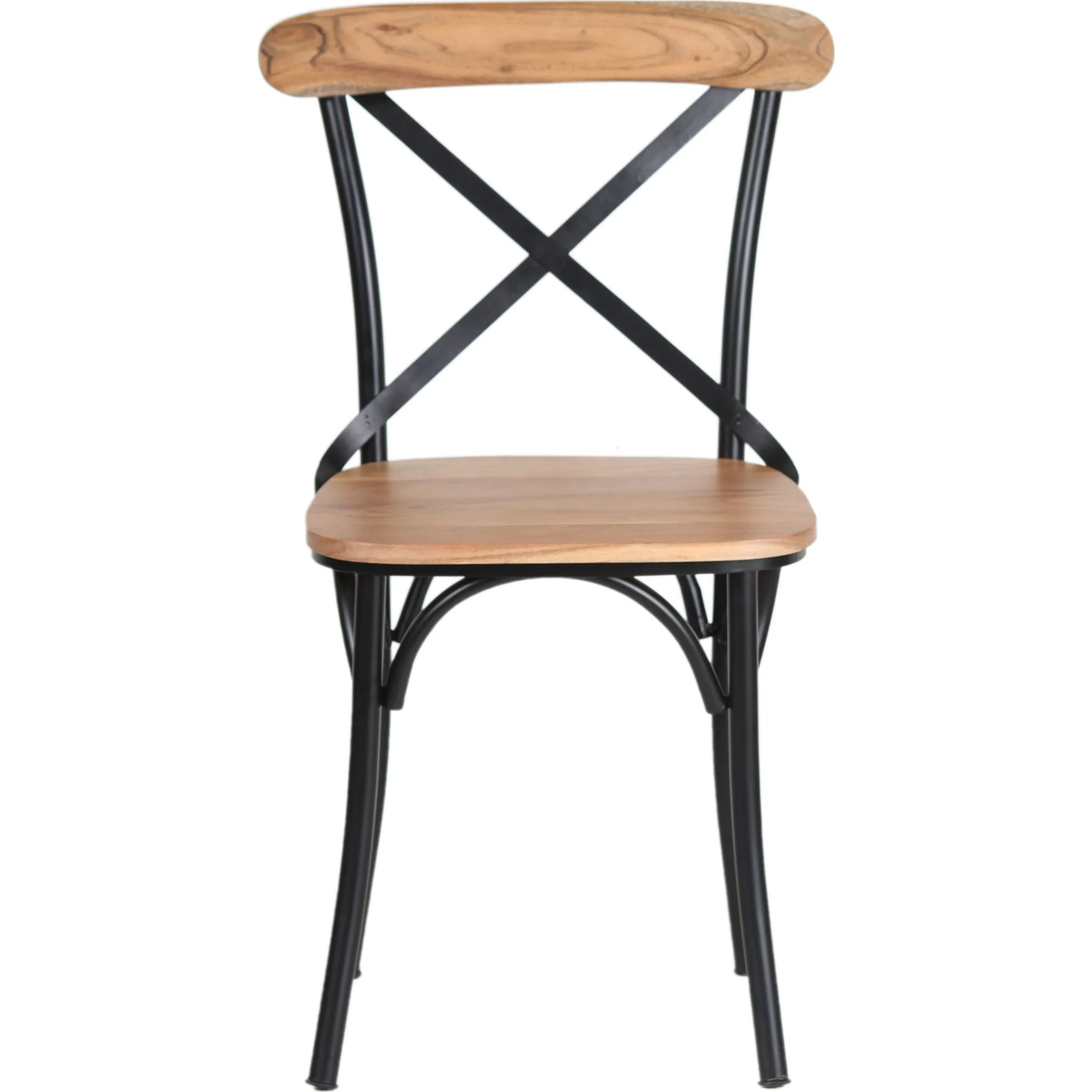 Franko Side chair - Natural Wood/Black Iron - (BISCH35-WBK) - Image 2
