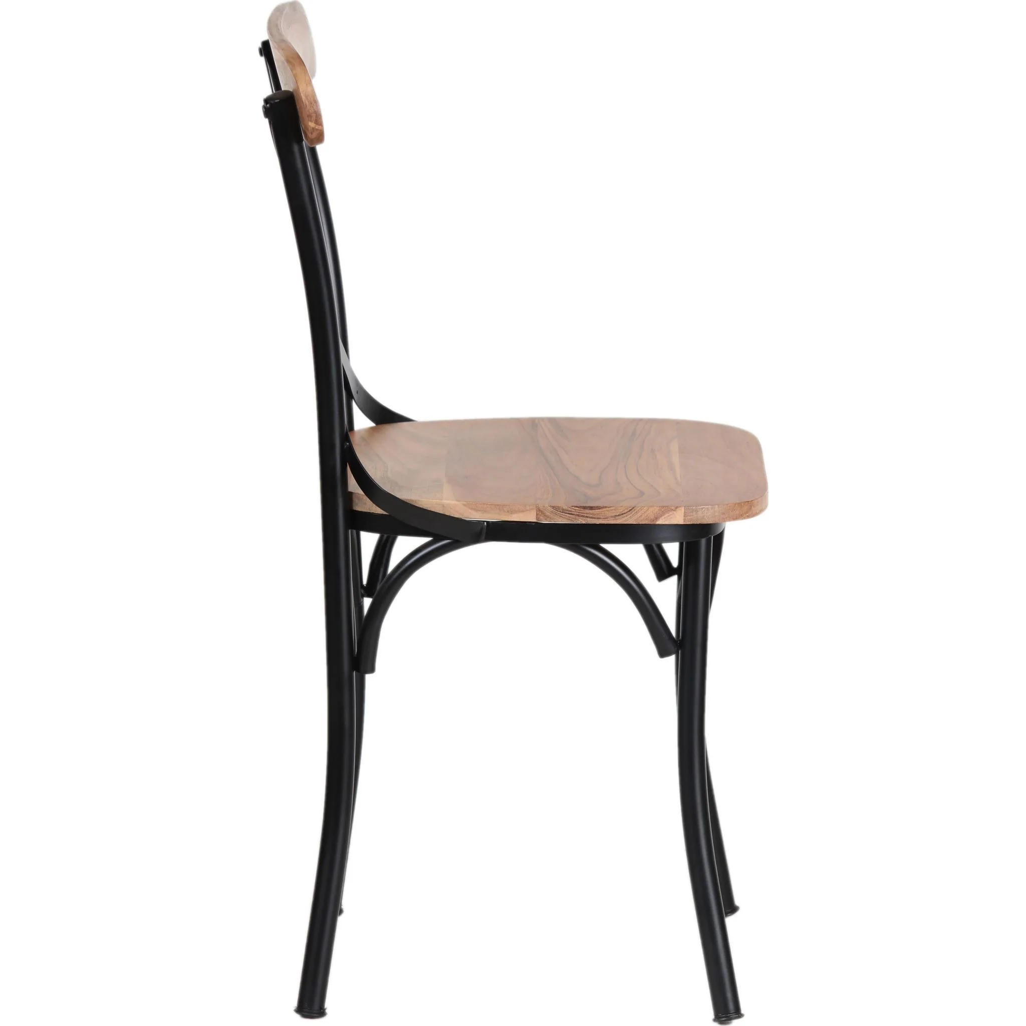 Franko Side chair - Natural Wood/Black Iron - (BISCH35-WBK) - Image 3