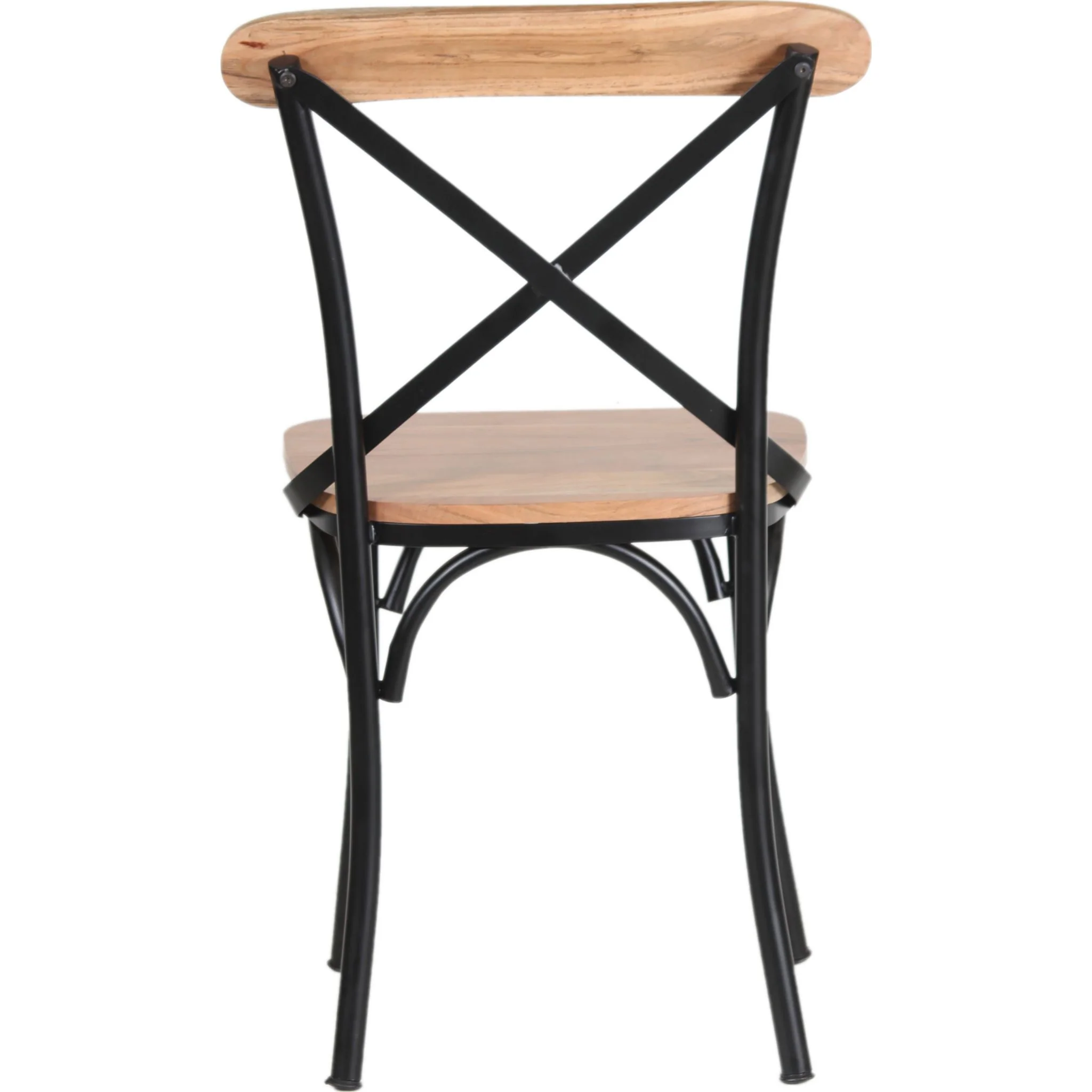 Franko Side chair - Natural Wood/Black Iron - (BISCH35-WBK) - Image 4