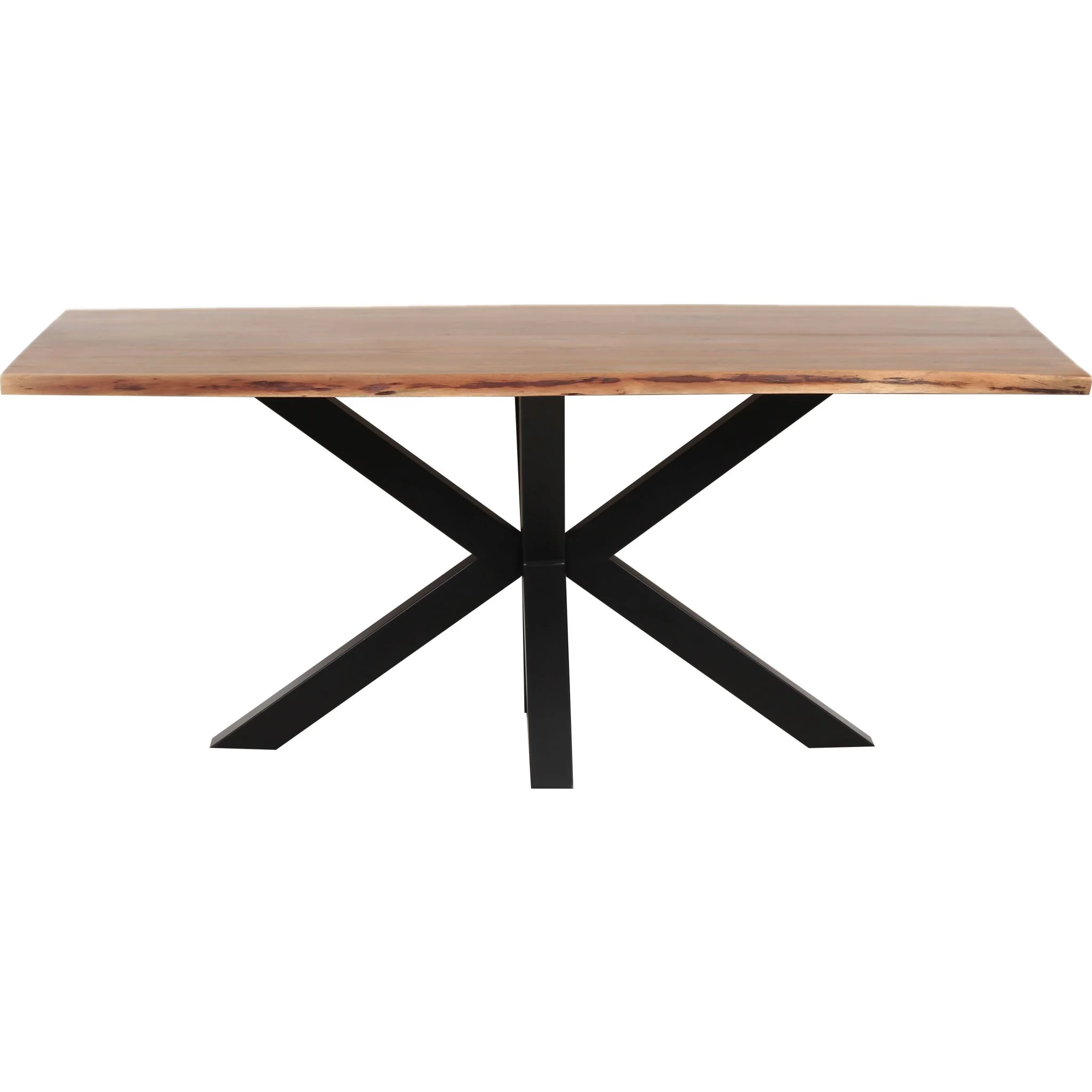 Franko Dining Table - Natural Wood/Black Iron - (SPDT72) - Image 2