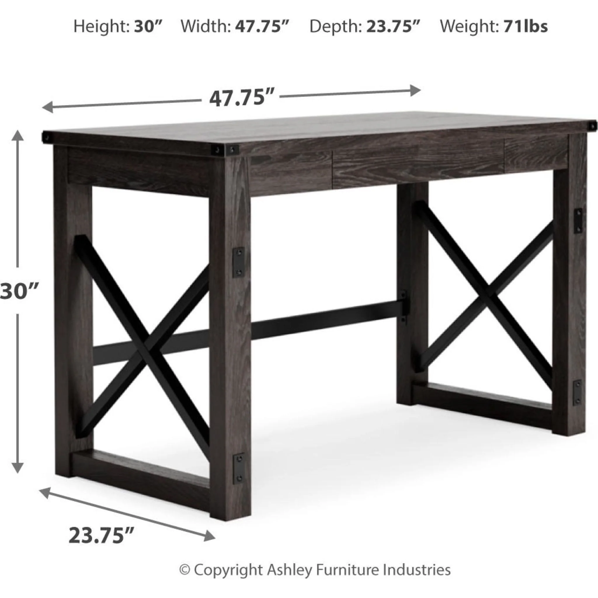 Freedan Desk - Grayish Brown - Image 11