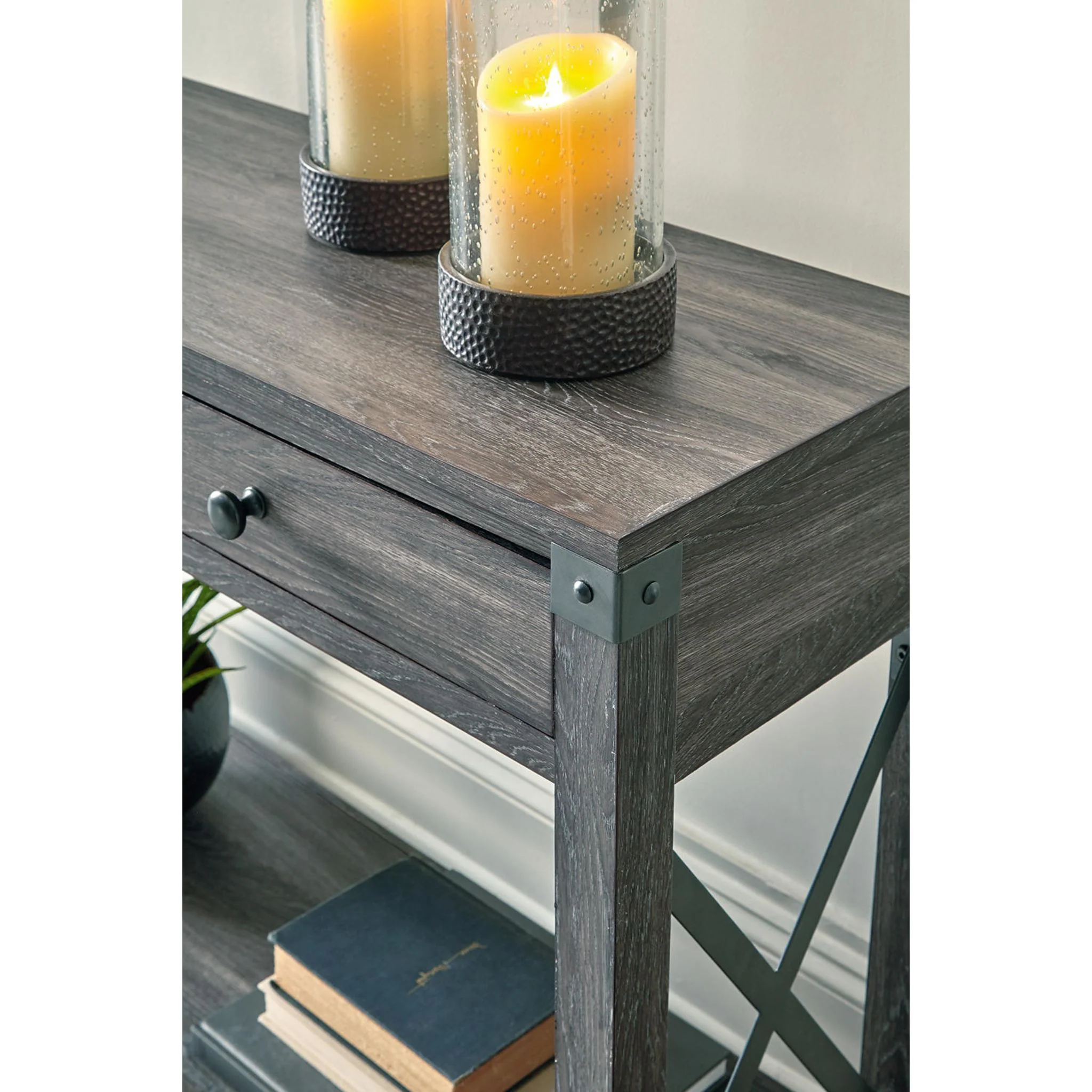 Freedan Sofa Table - Grayish Brown - Image 11