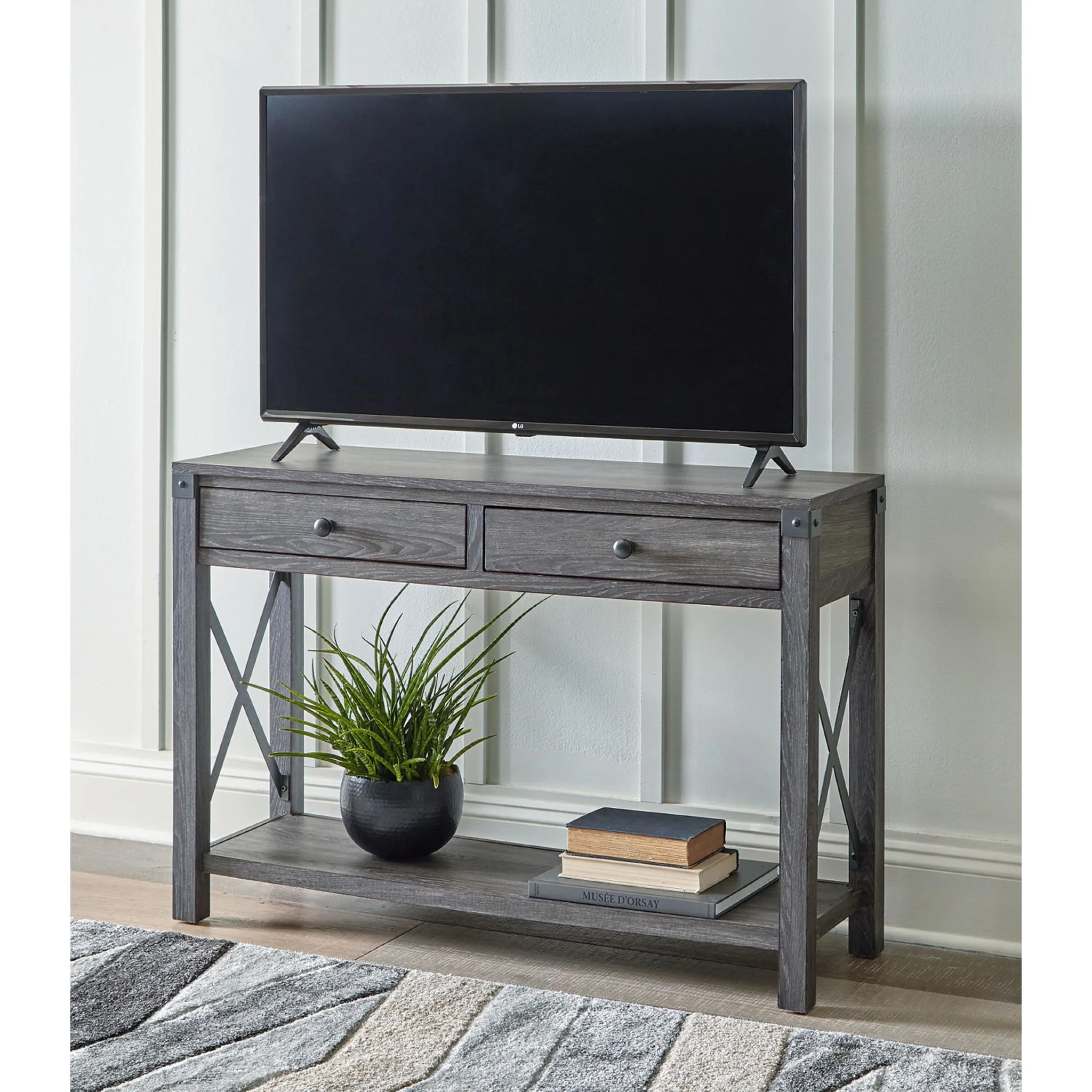 Freedan Sofa Table - Grayish Brown - Image 17