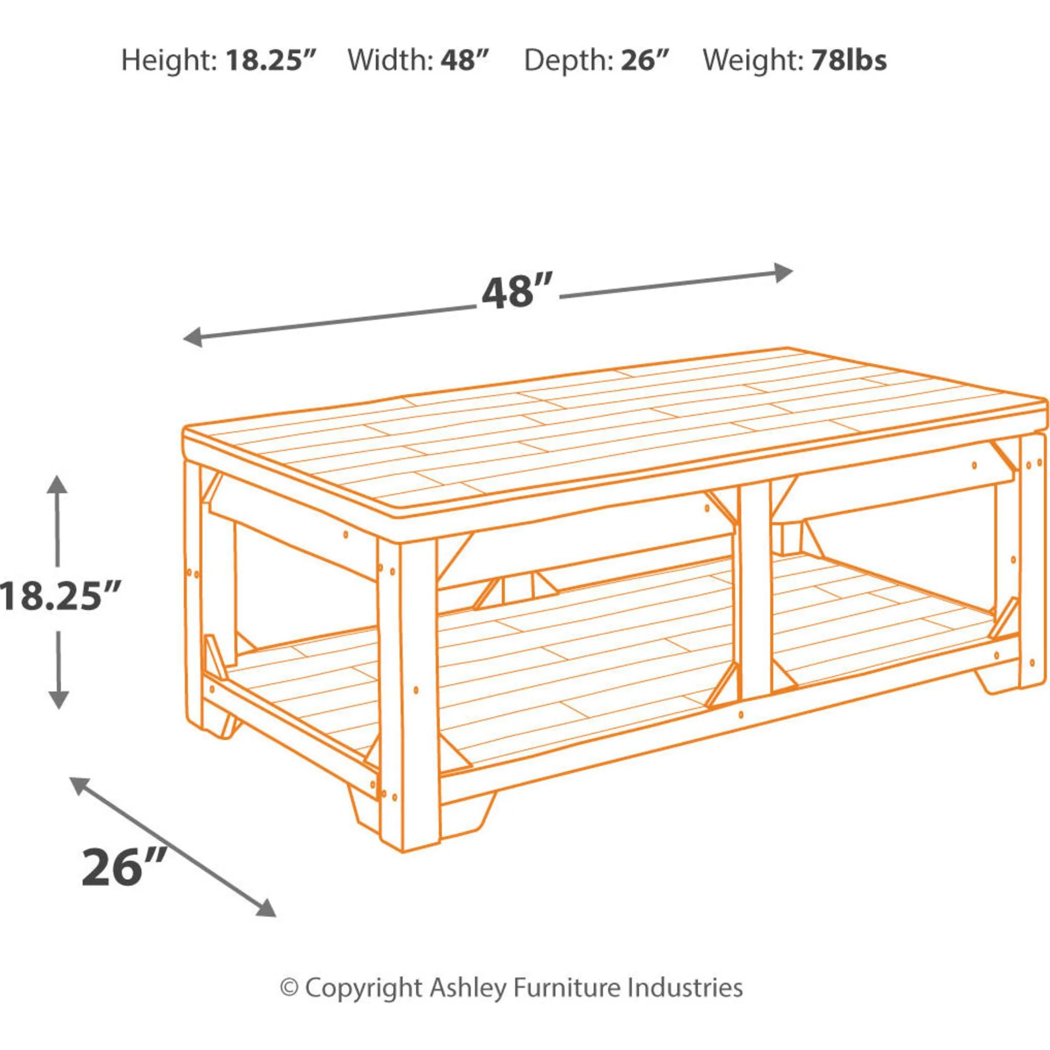 Fregine Coffee Table - Whitewash - Image 9