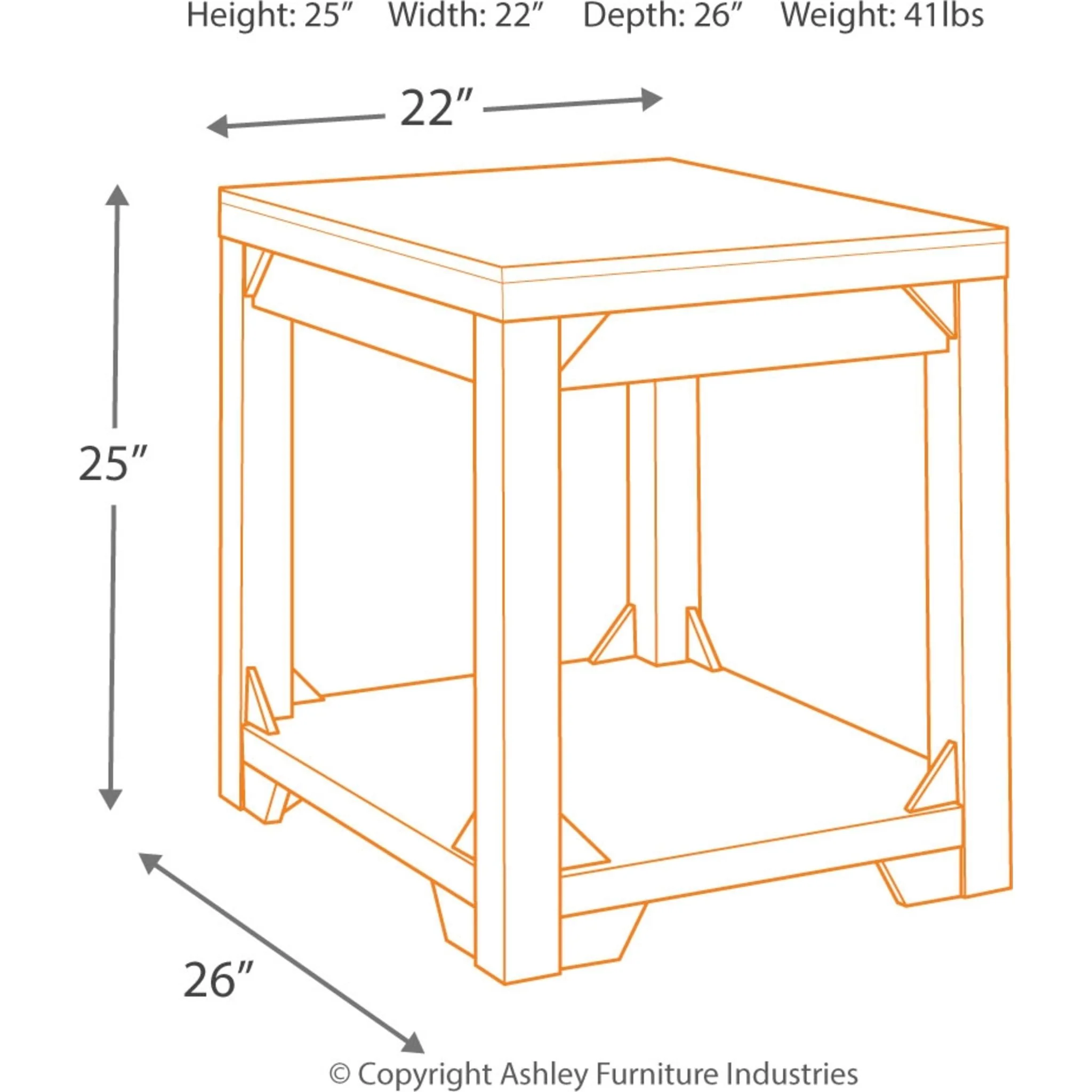 Fregine End Table - Whitewash - Image 4