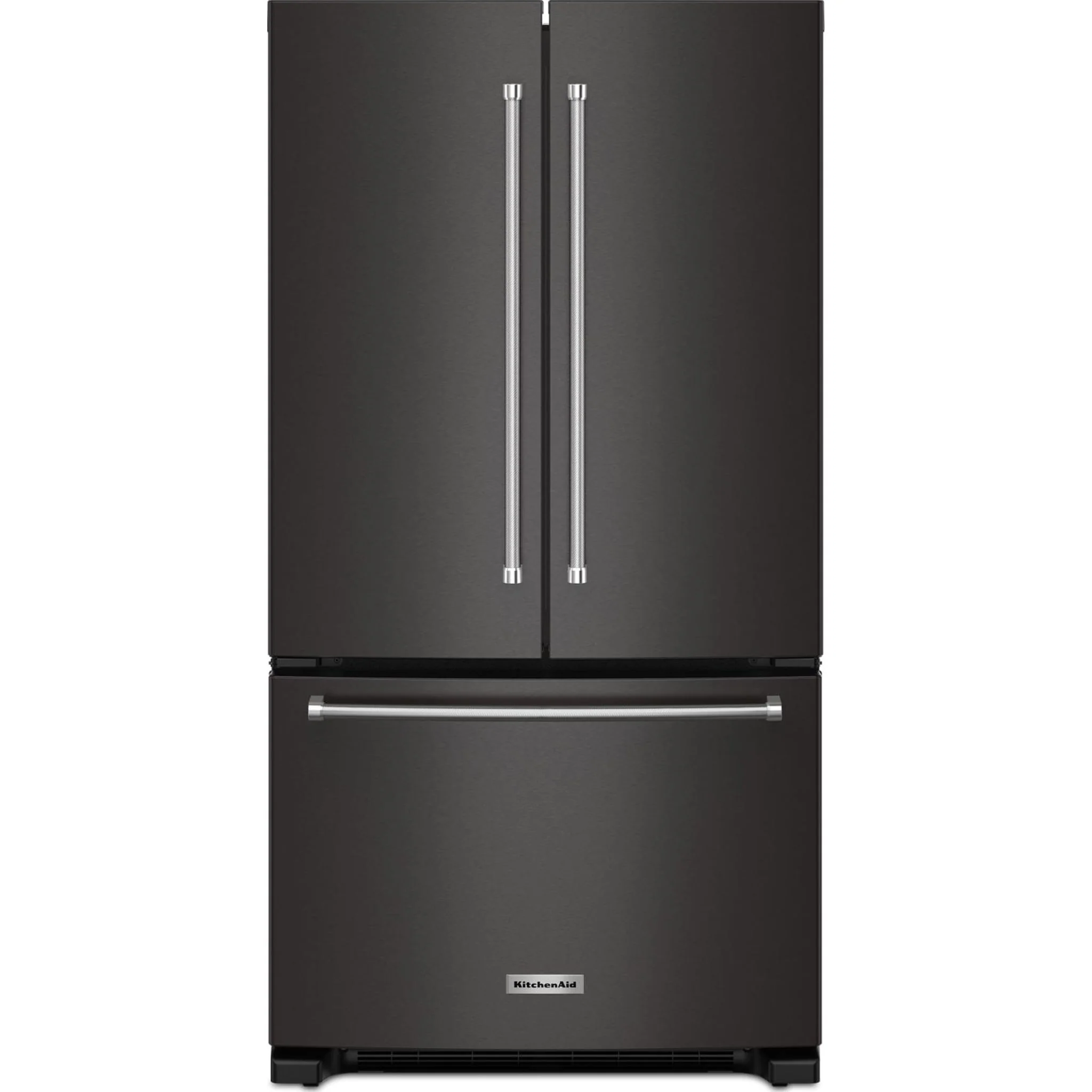 KitchenAid 20 cu. ft. 36-Inch Width Counter-Depth French Door Refrigerator with Interior Dispense -Black Stainless (KRFC136RBS)