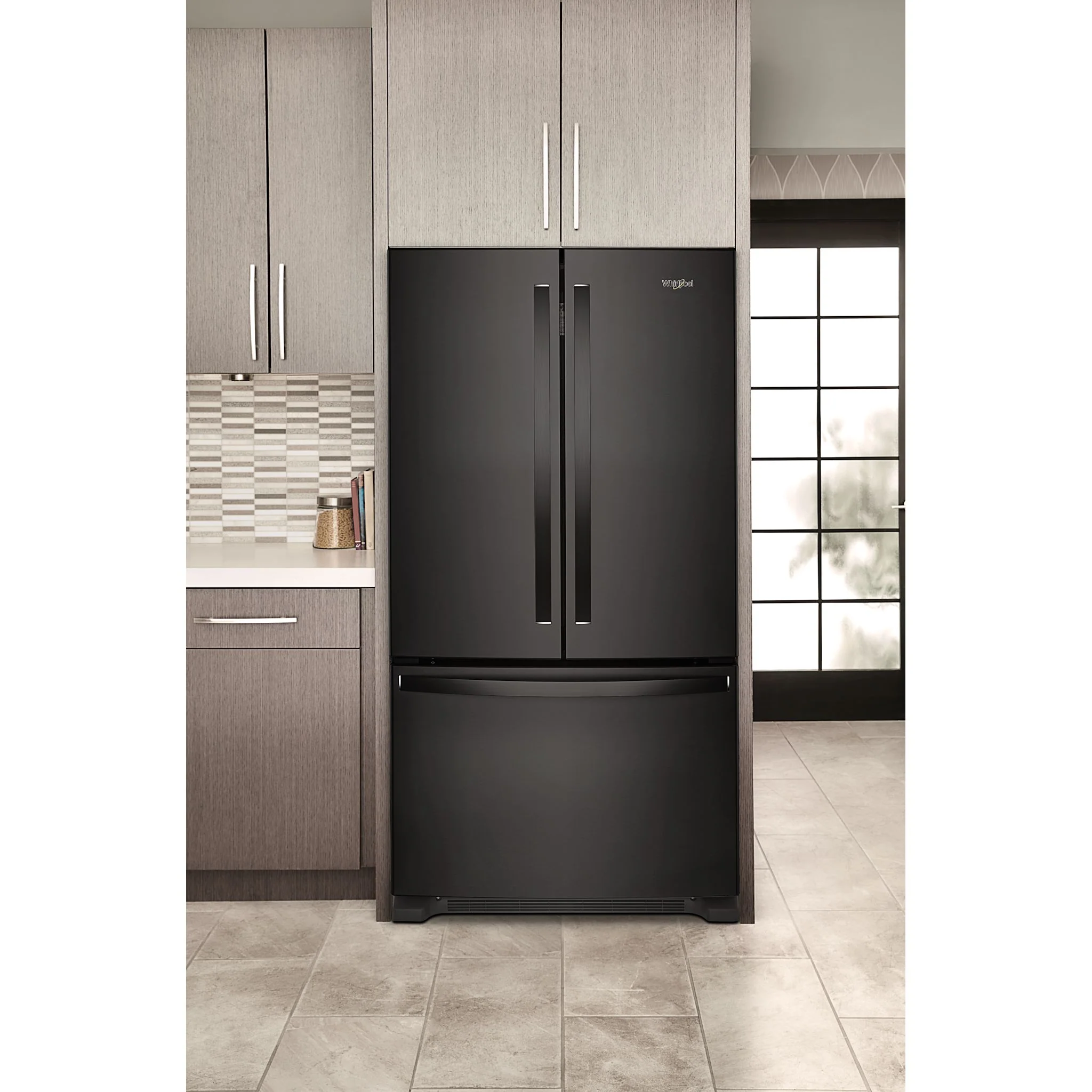 Whirlpool 36" Wide Full-Depth French Door Bottom Mount Refrigerator - 25 cu.ft. - Black (WRFF3036RB) - Image 6