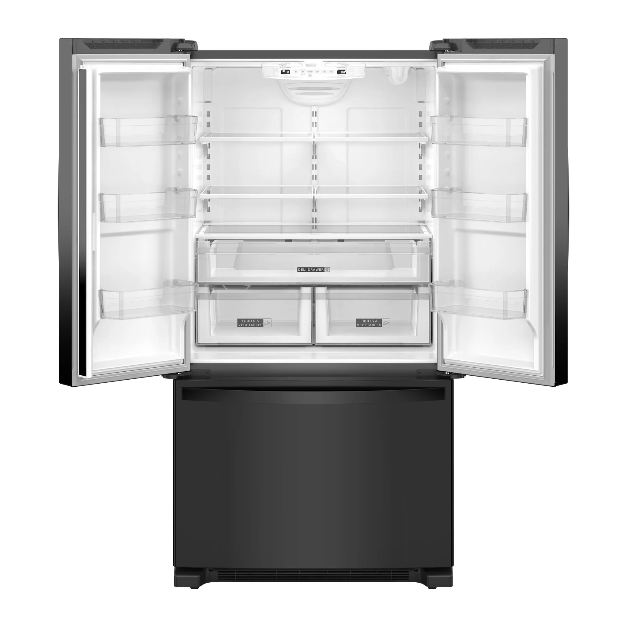 Whirlpool 36" Wide Full-Depth French Door Bottom Mount Refrigerator - 25 cu.ft. - Black (WRFF3036RB) - Image 7