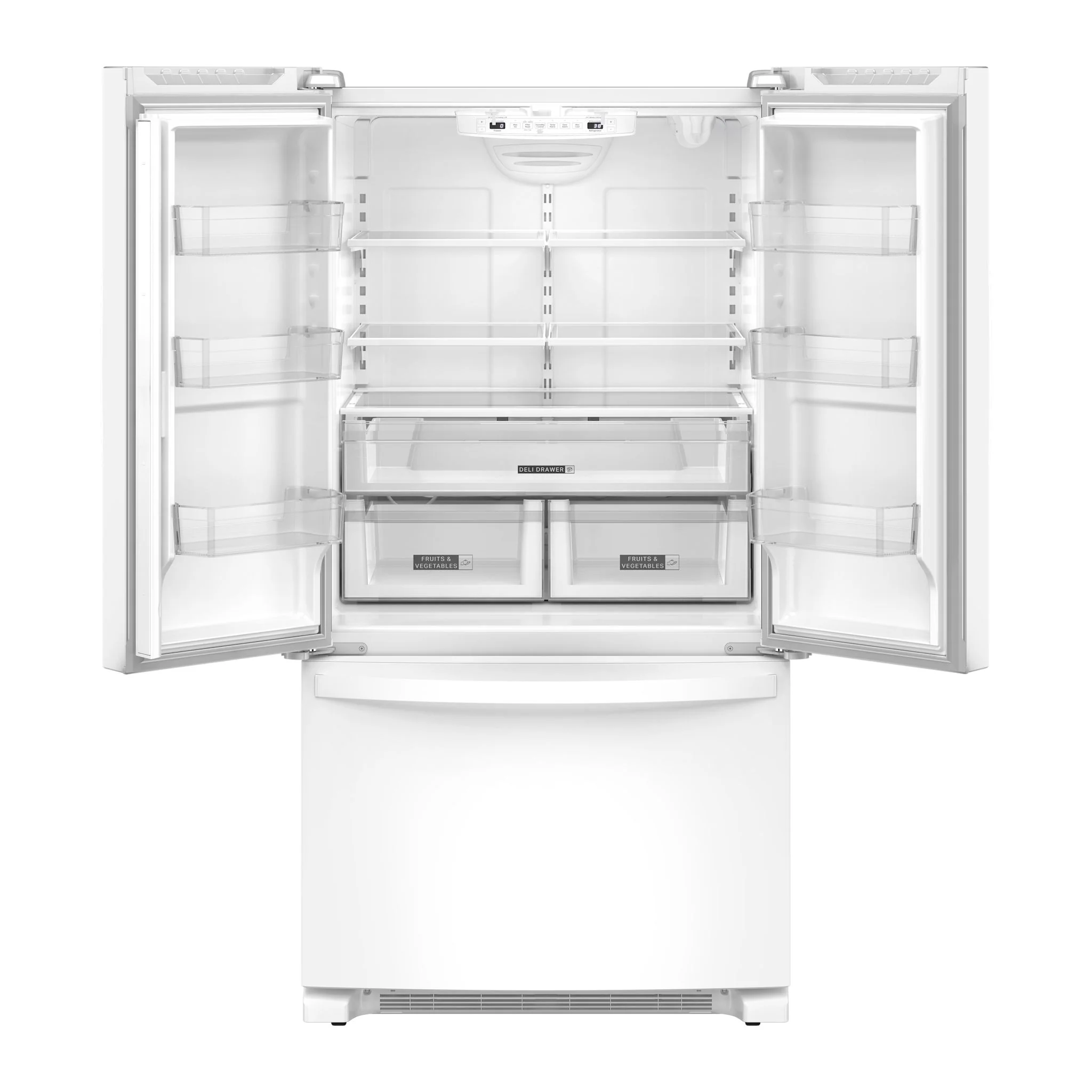 Whirlpool 36" Wide Full-Depth French Door Bottom Mount Refrigerator - 25 cu.ft. - White (WRFF3036RW) - Image 5