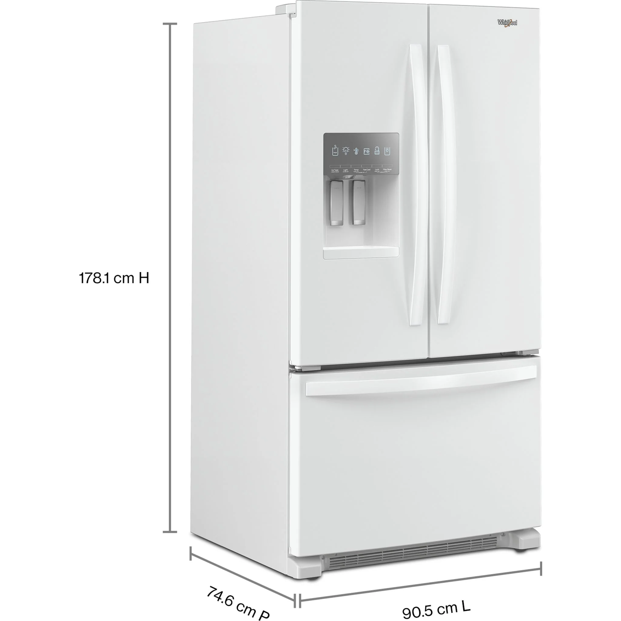 Whirlpool French Door Fridge (WRFF3436RW) - White - Image 5