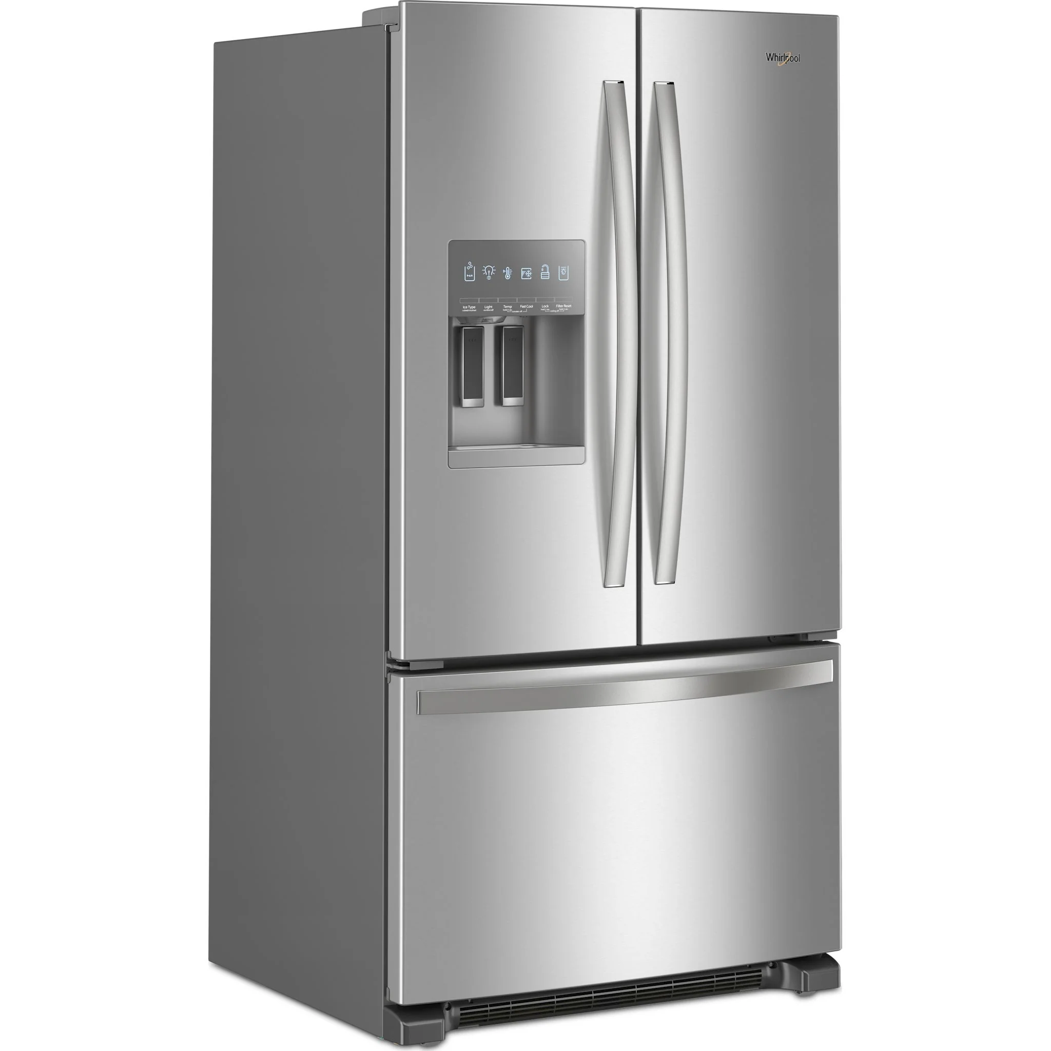 Whirlpool  36" Wide French Door Bottom Mount Refrigerator-Fingerprint Resistant Stainless Steel (WRFF3436RZ) - Image 2