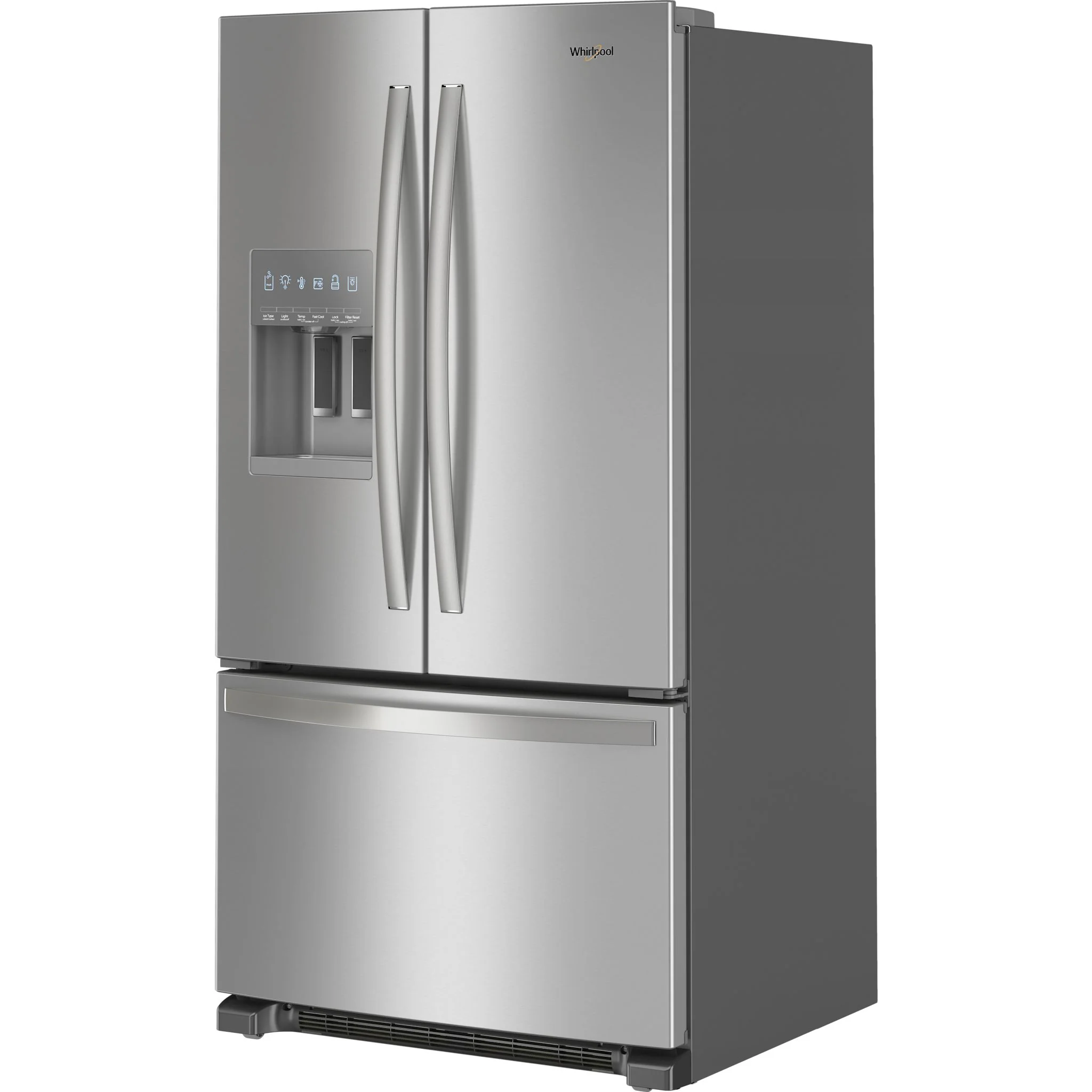 Whirlpool  36" Wide French Door Bottom Mount Refrigerator-Fingerprint Resistant Stainless Steel (WRFF3436RZ) - Image 3