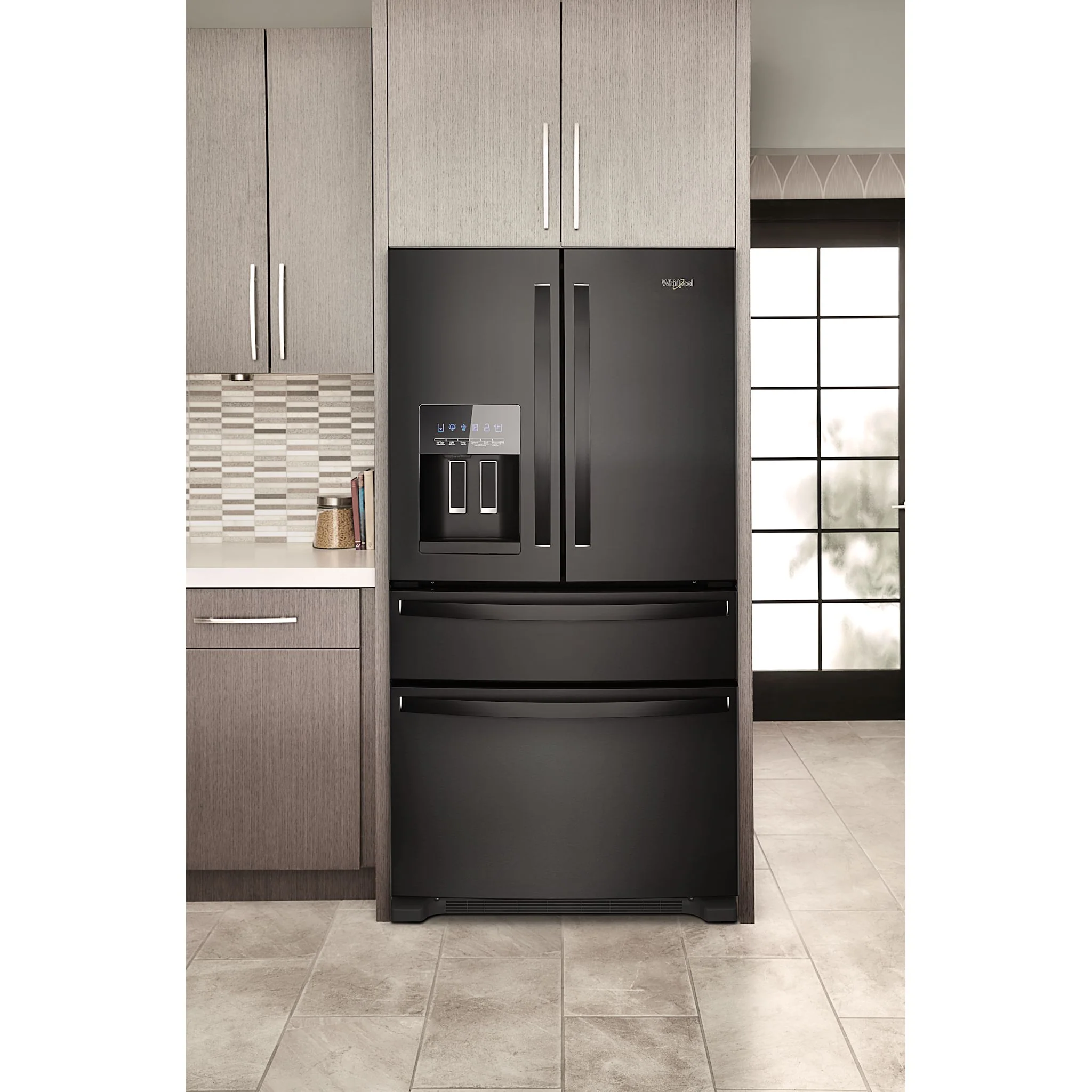 Whirlpool 36-Inch Wide French Door Bottom Mount Refrigerator - 25 cu. ft. -Black (WRMF3636RB) - Image 5