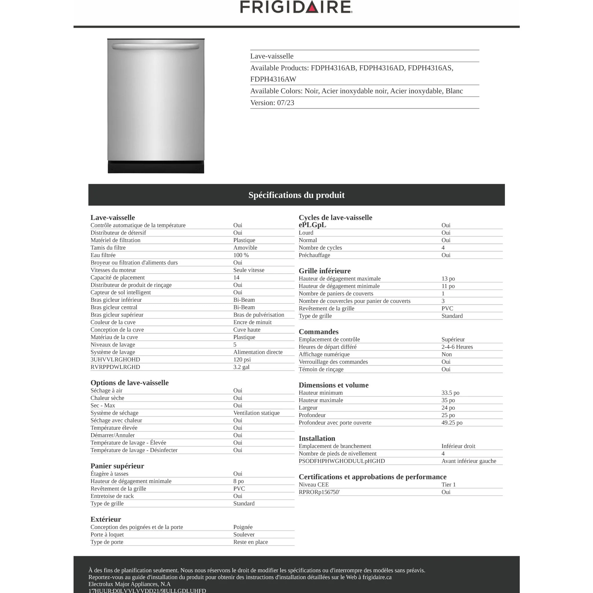 Frigidaire 24" Built-In Dishwasher - Stainless Steel ( FDPH4316AS ) - Image 14