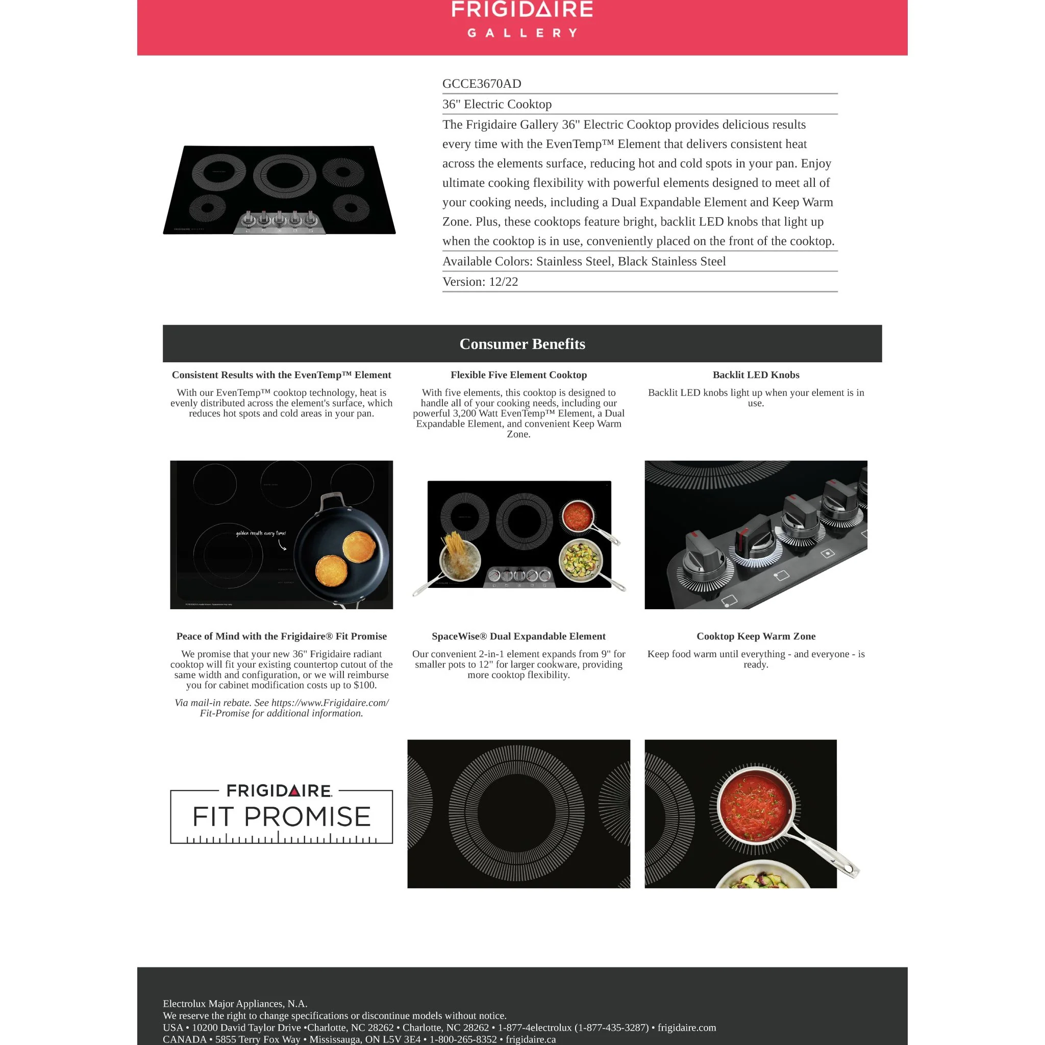 Frigidaire Gallery 36" Electric Cooktop - ( GCCE3670AS ) - Image 16