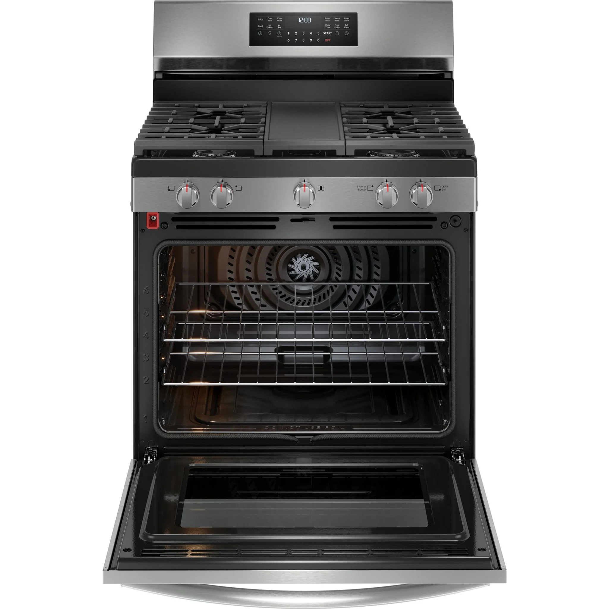 Frigidaire Gallery 30" Rear Control Gas Range with Total Convection - Black Stainless ( GCRG3060BD ) - Image 6