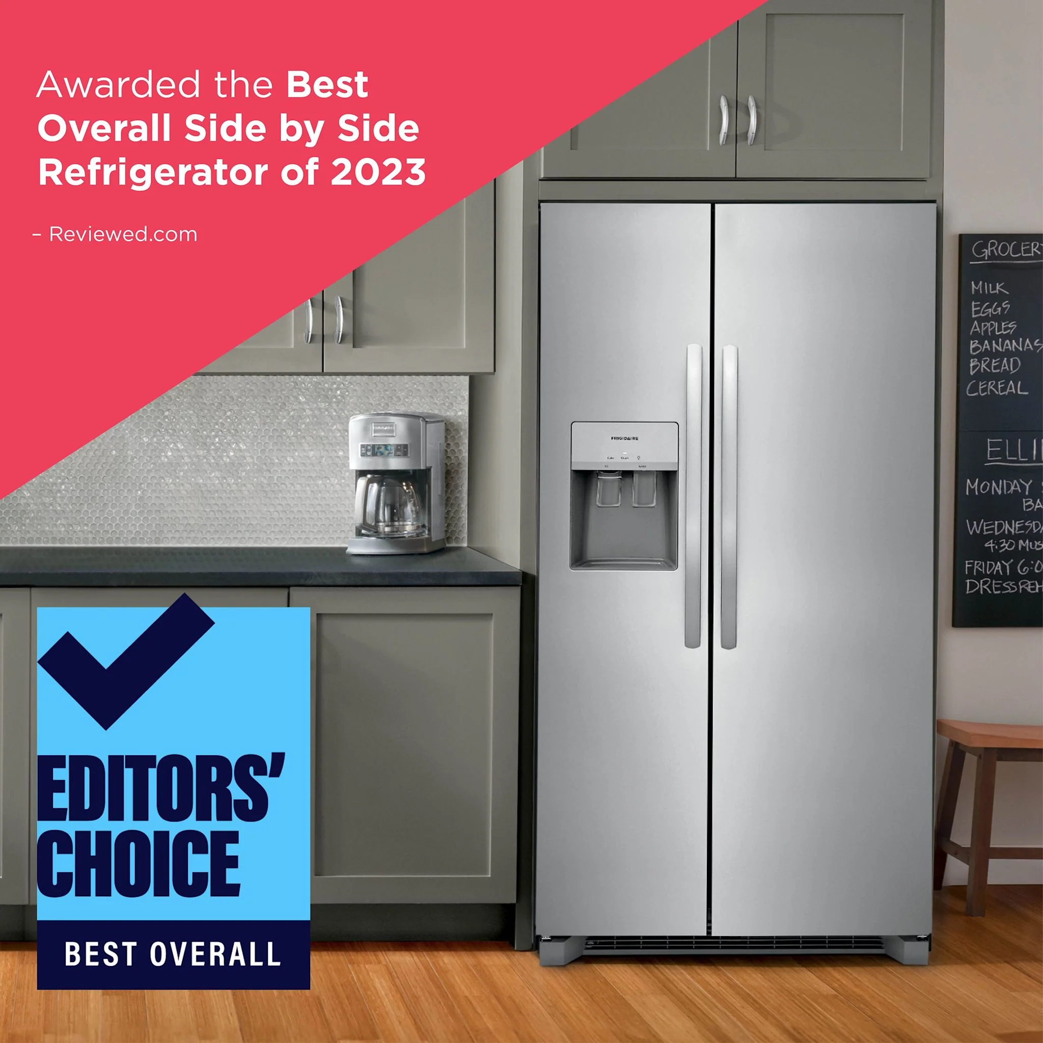 Frigidaire 25.6 Cu. Ft. 36" Standard Depth Side by Side Refrigerator - Stainless Steel (FRSS2623AS) - Image 11