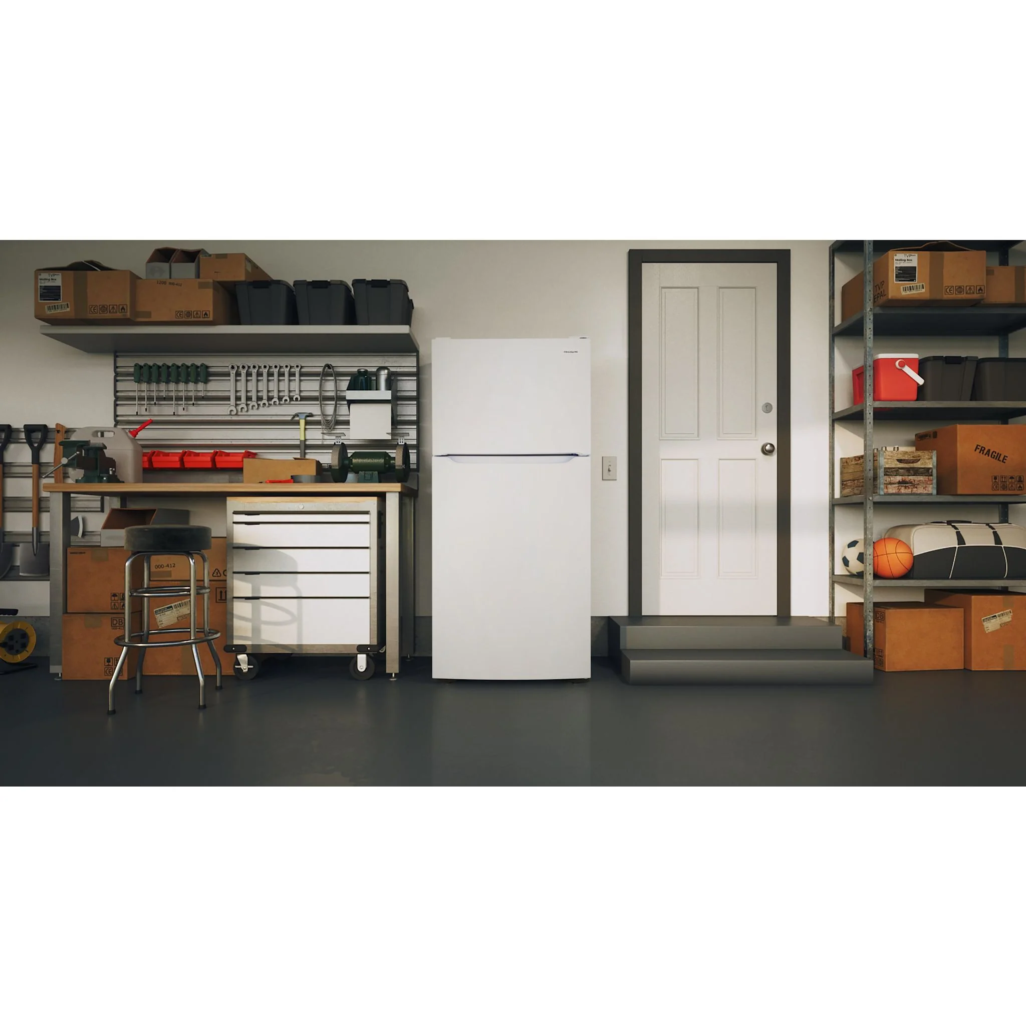 Frigidaire 18 Cu. Ft. Garage Ready Top Freezer Refrigerator - White ( FRTE1835AW ) - Image 9
