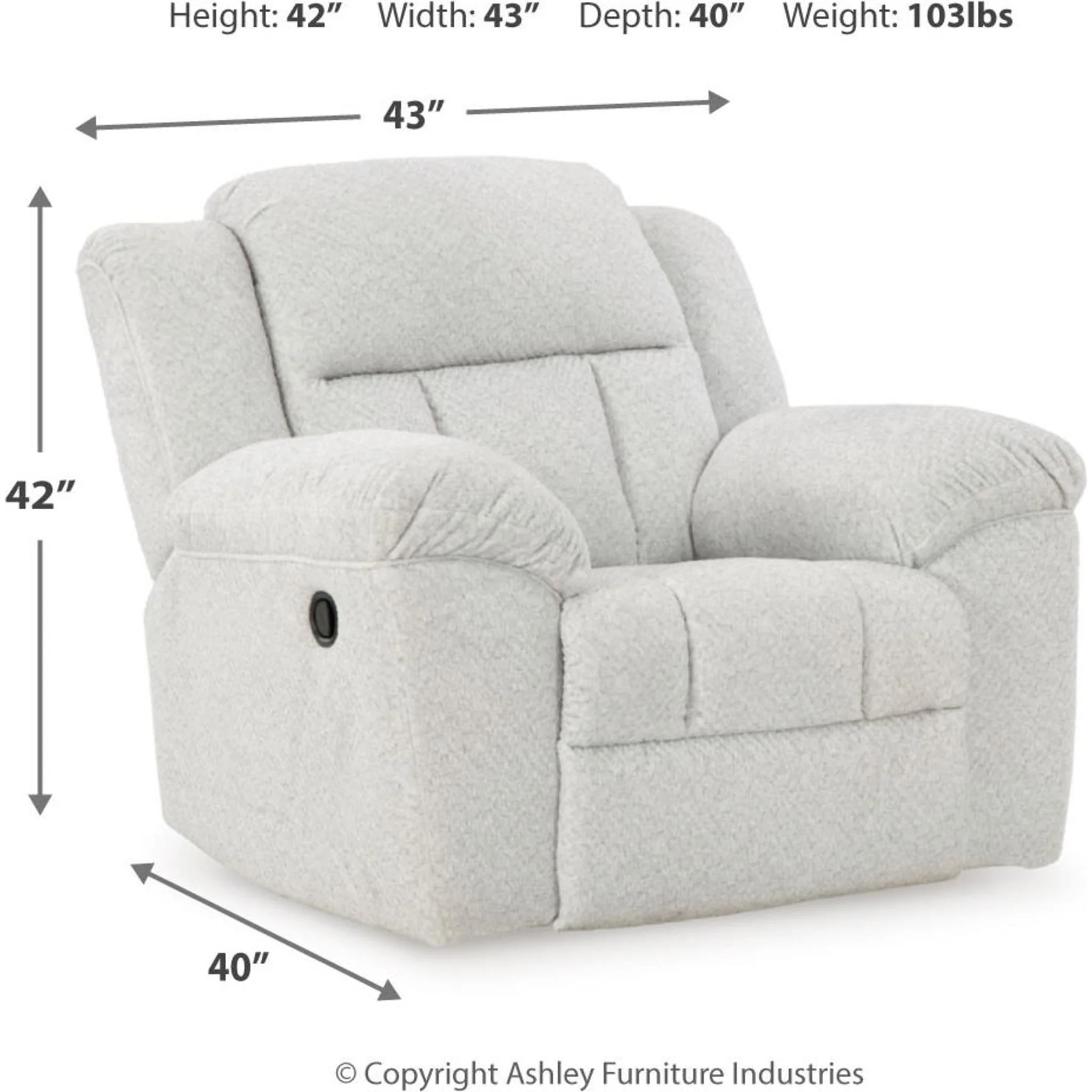 Frohn Recliner - Snow - Image 3