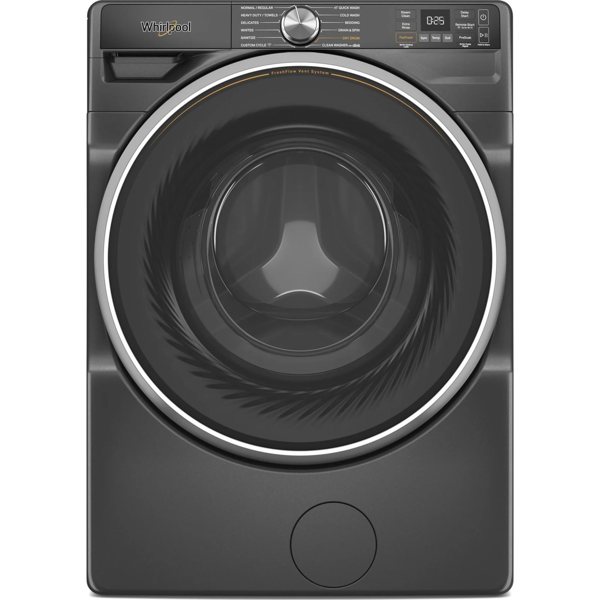 Whirlpool 5.8 cu. ft. Smart Front Load ENERGY STAR Certified Washer with FreshFlowVent System and AI Intelligent Wash -Volcano Black (WFW6720RU)