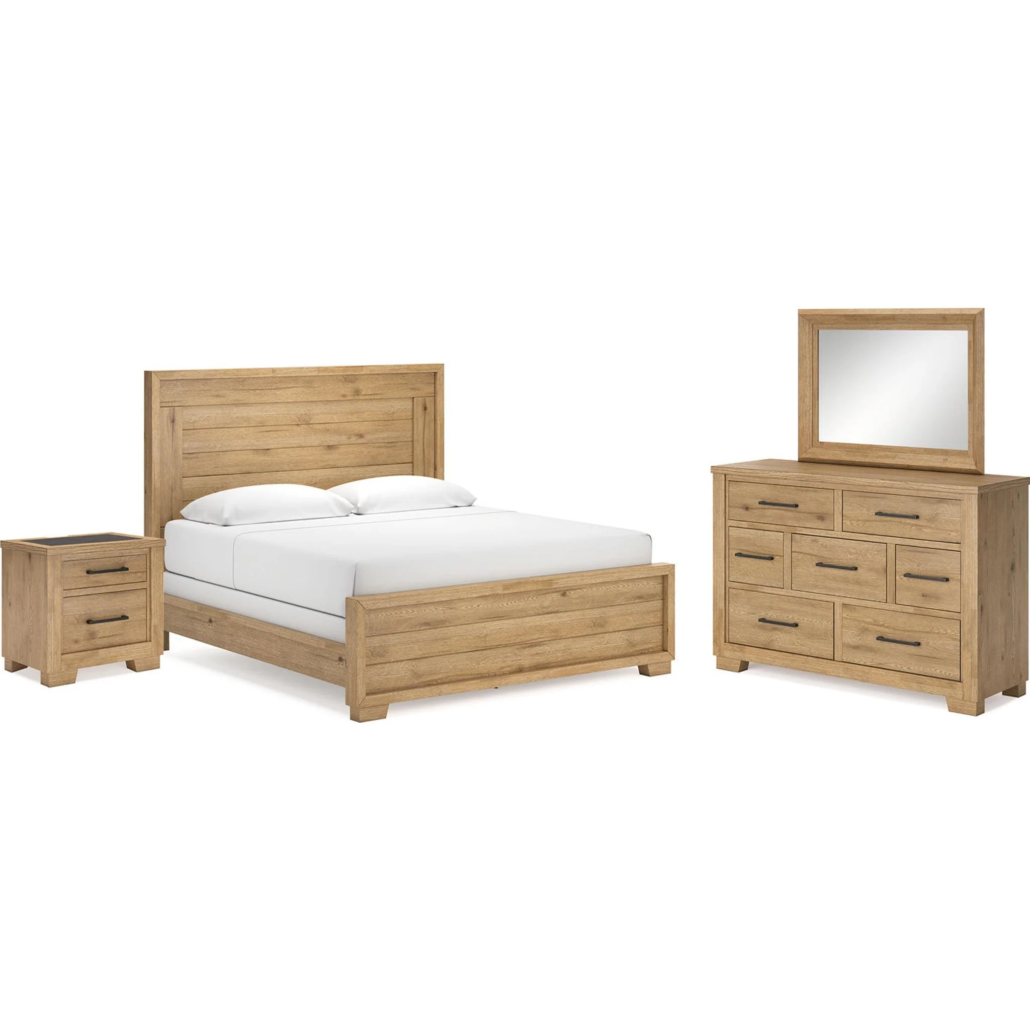 Galliden 6 Piece Panel Bedroom - Light Brown - Image 21