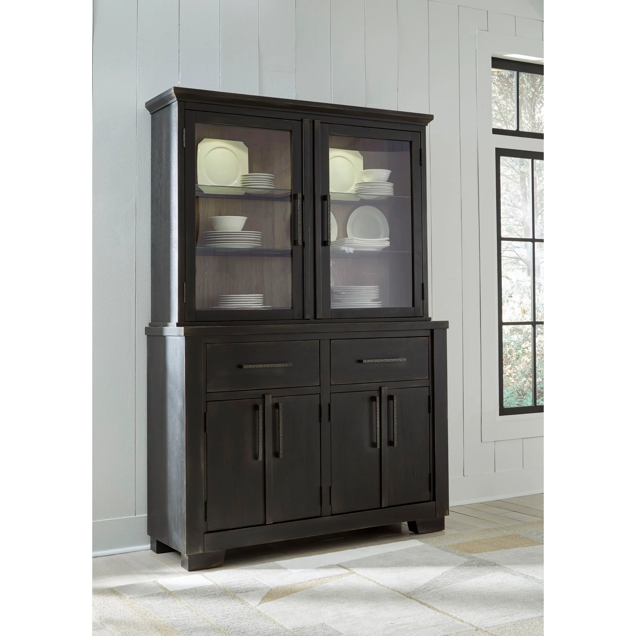 Galliden Buffet & Hutch - Black/Brown - (D841D3) - Image 2