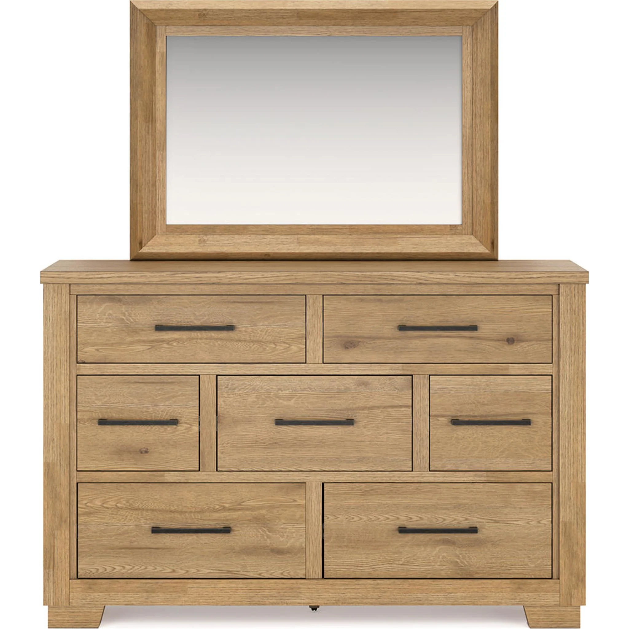Galliden Dresser and Mirror - Light Brown - Image 3
