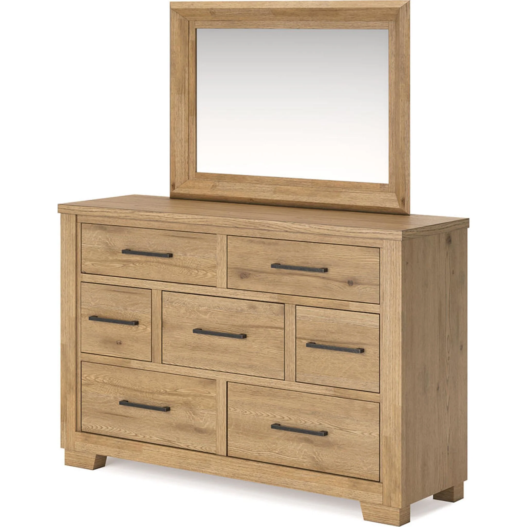 Galliden Dresser and Mirror - Light Brown - Image 7