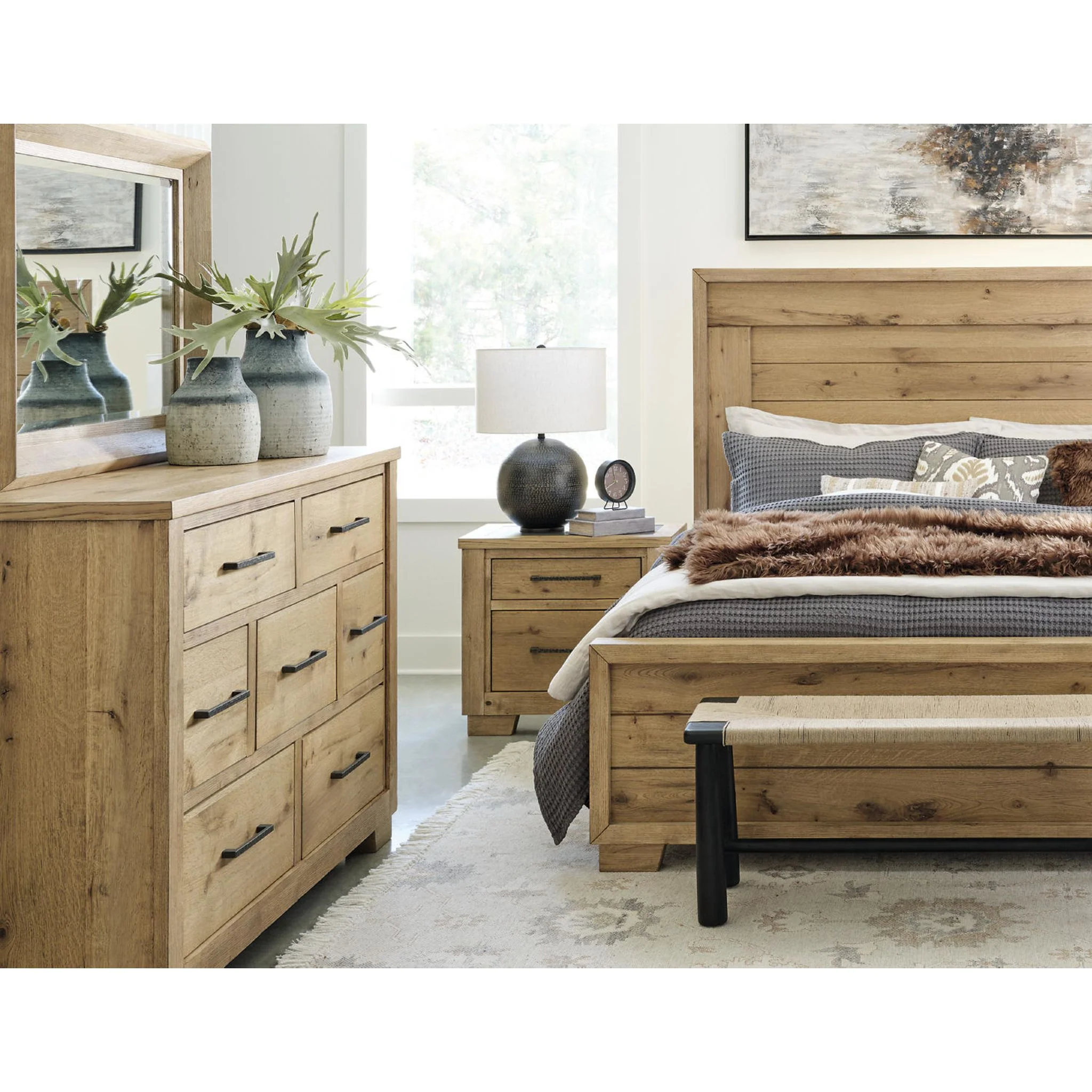 Galliden Panel Bed - Light Brown - Image 21