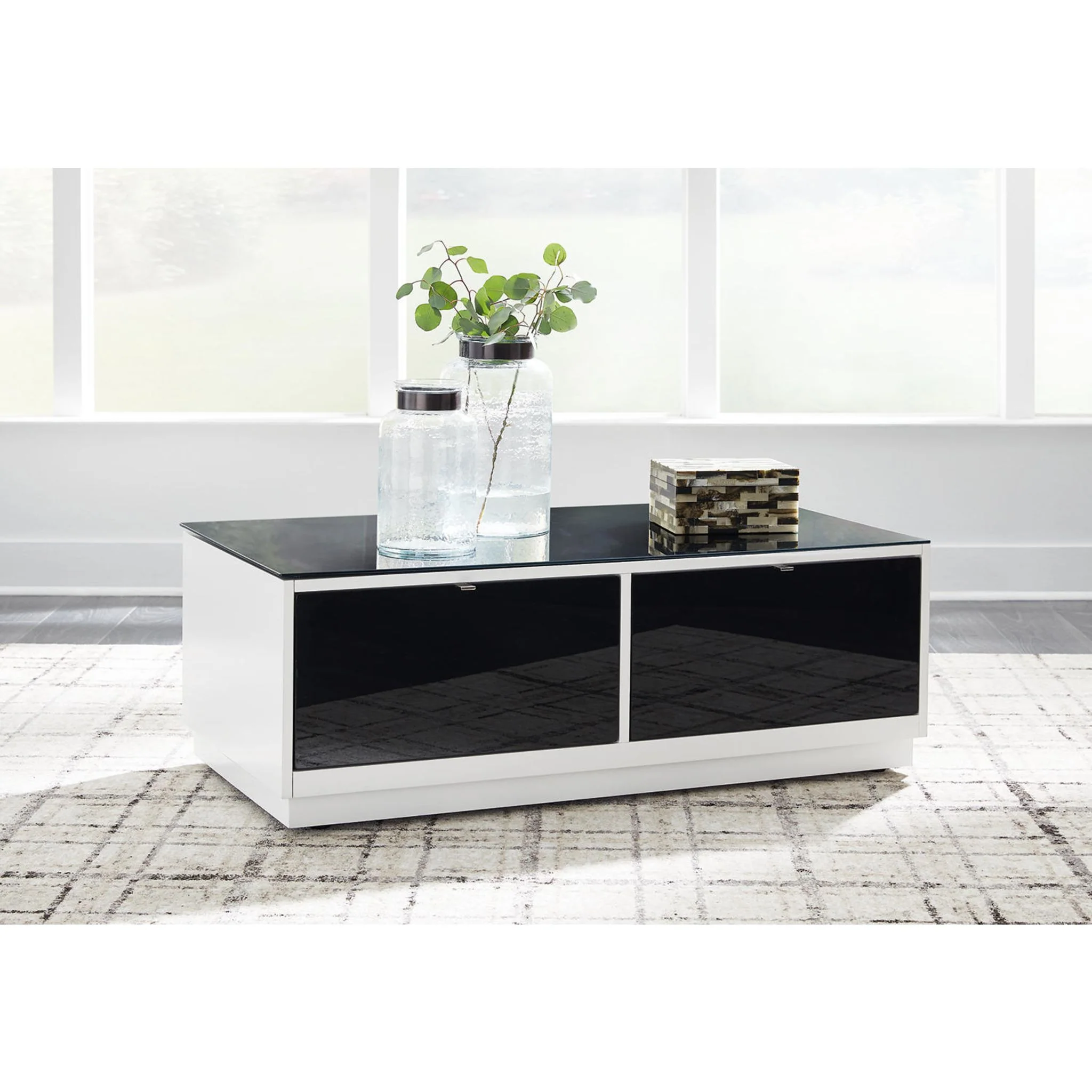 Gardoni Coffee Table - White/Black - Image 2