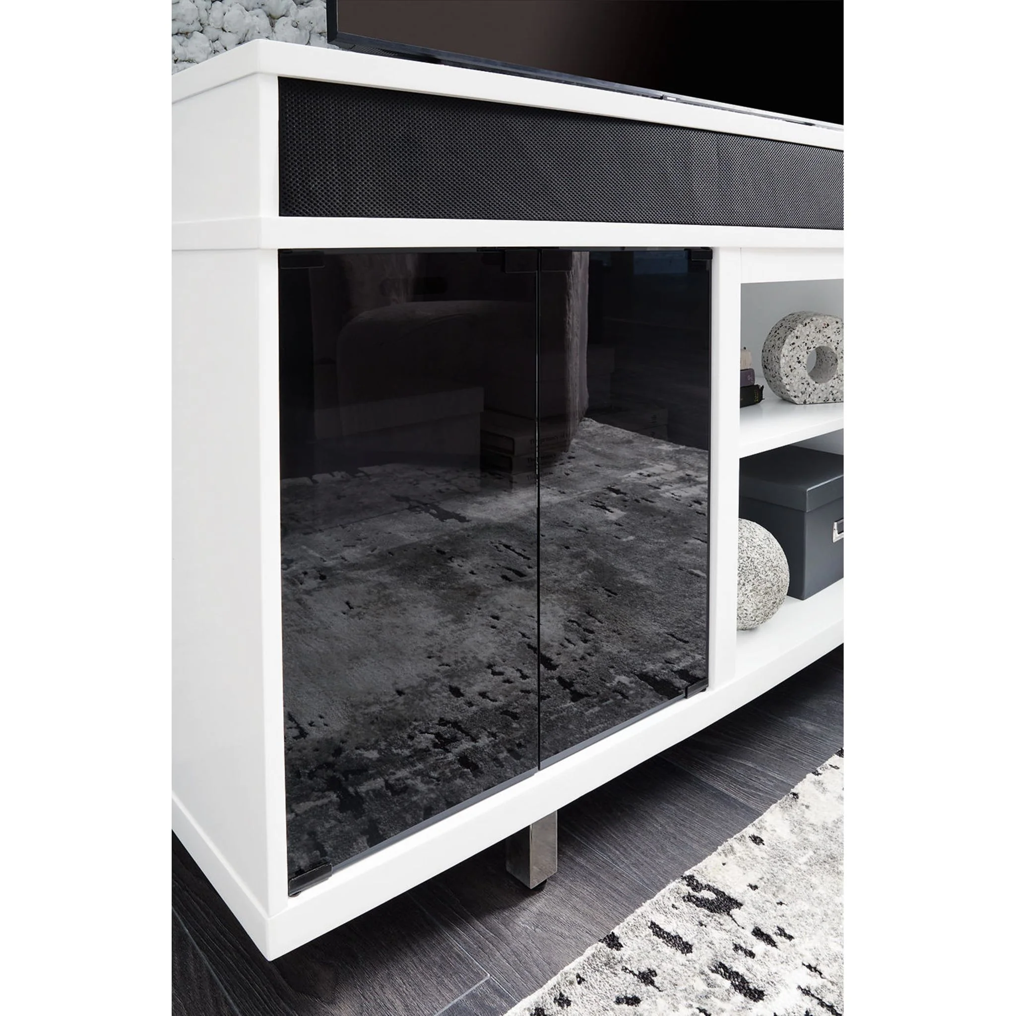 Gardoni TV Stand - White/Black - Image 4