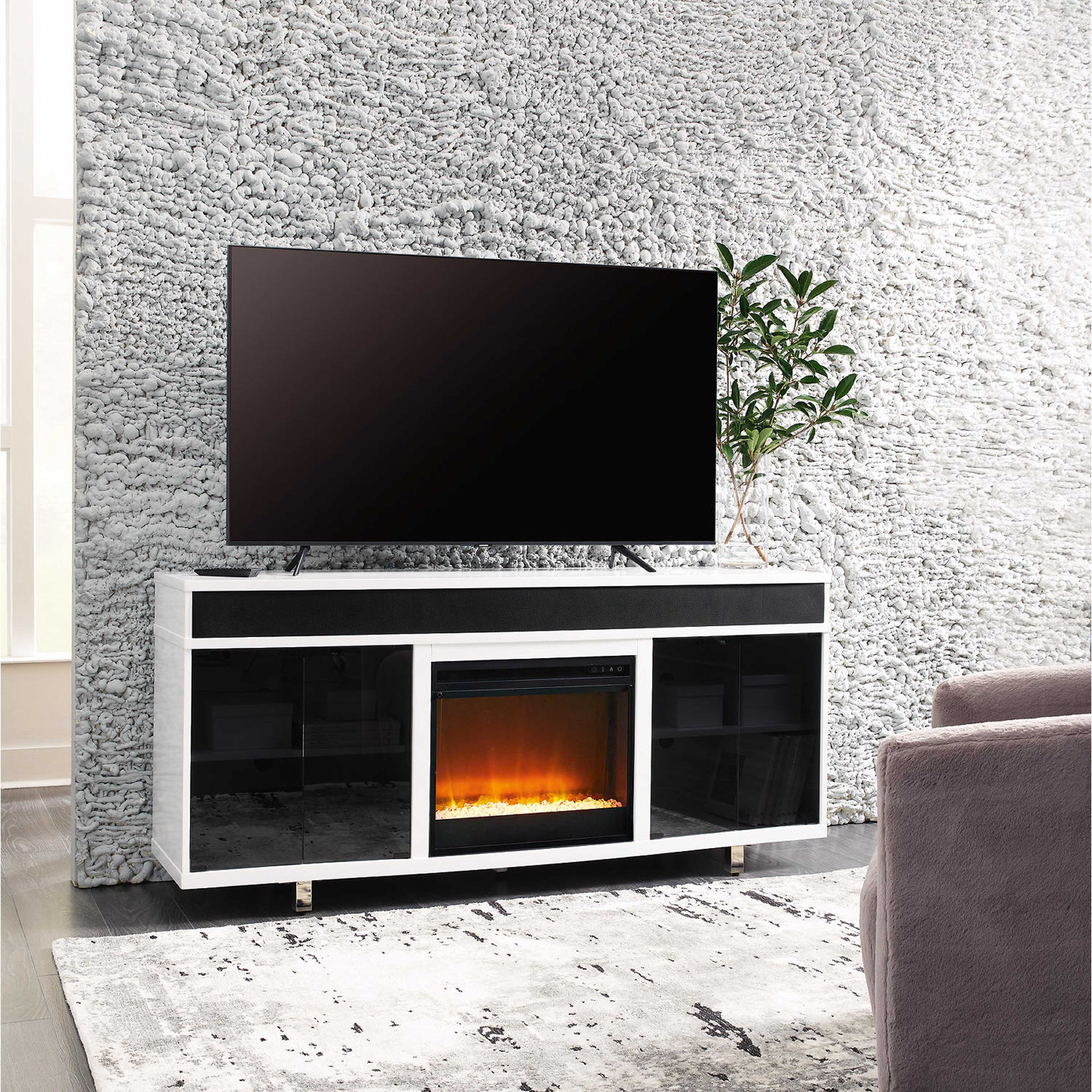 Gardoni TV Stand with Fireplace - White/Black - Image 8