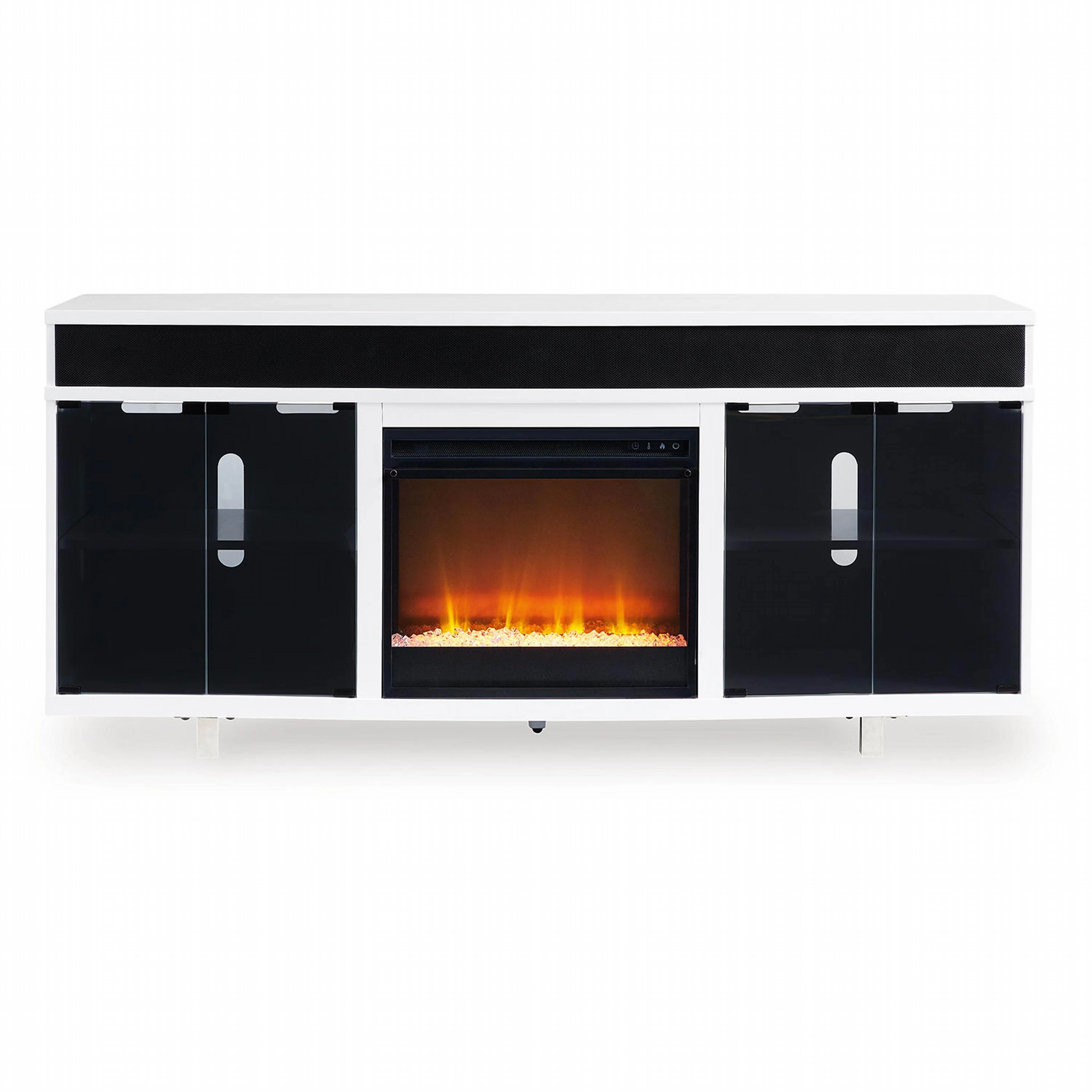 Gardoni TV Stand with Fireplace - White/Black - Image 9