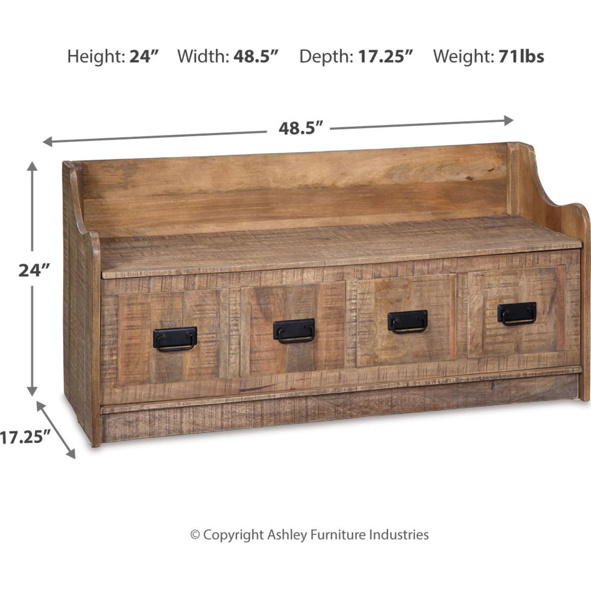 Garrettville Storage Bench - Brown - Image 12