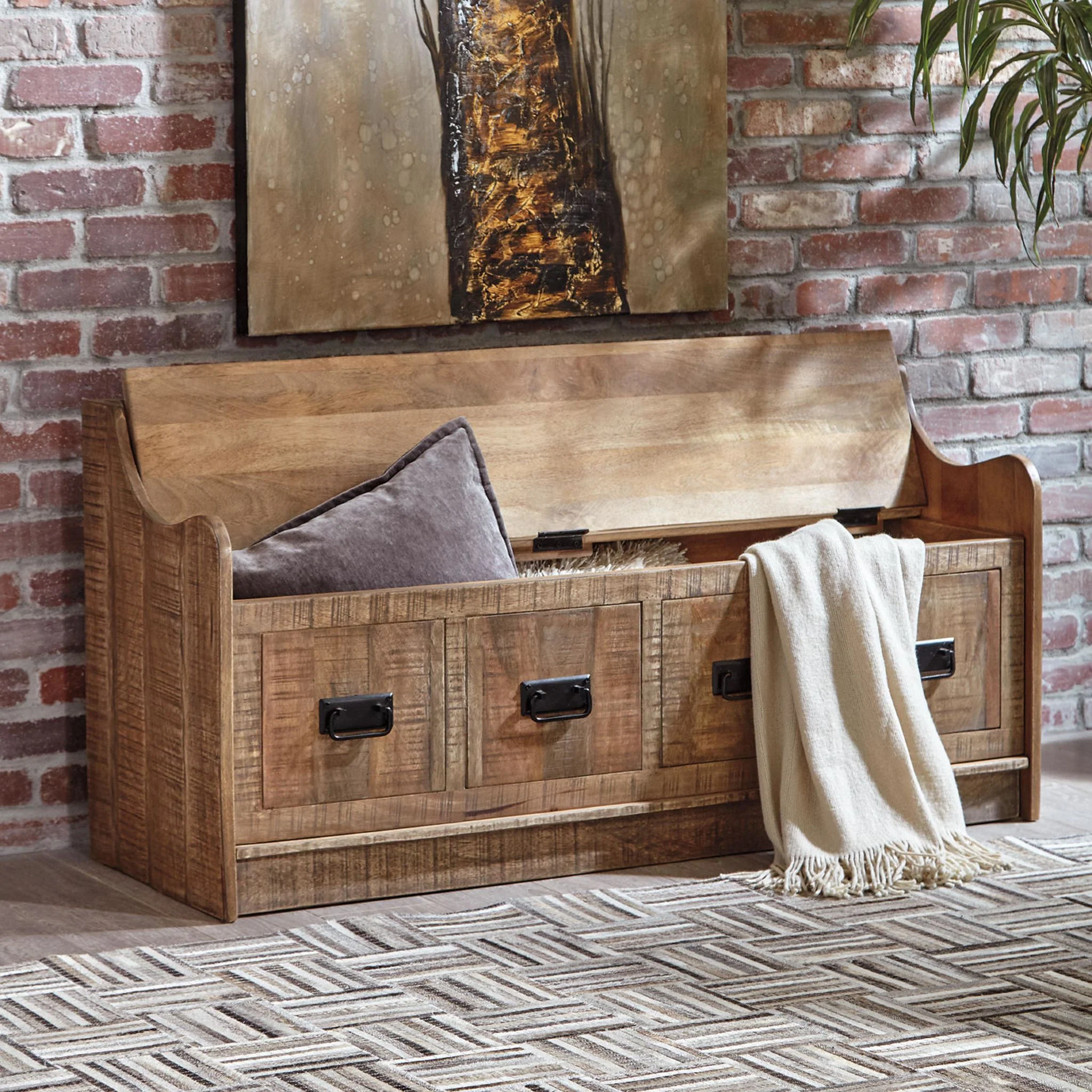 Garrettville Storage Bench - Brown - Image 15